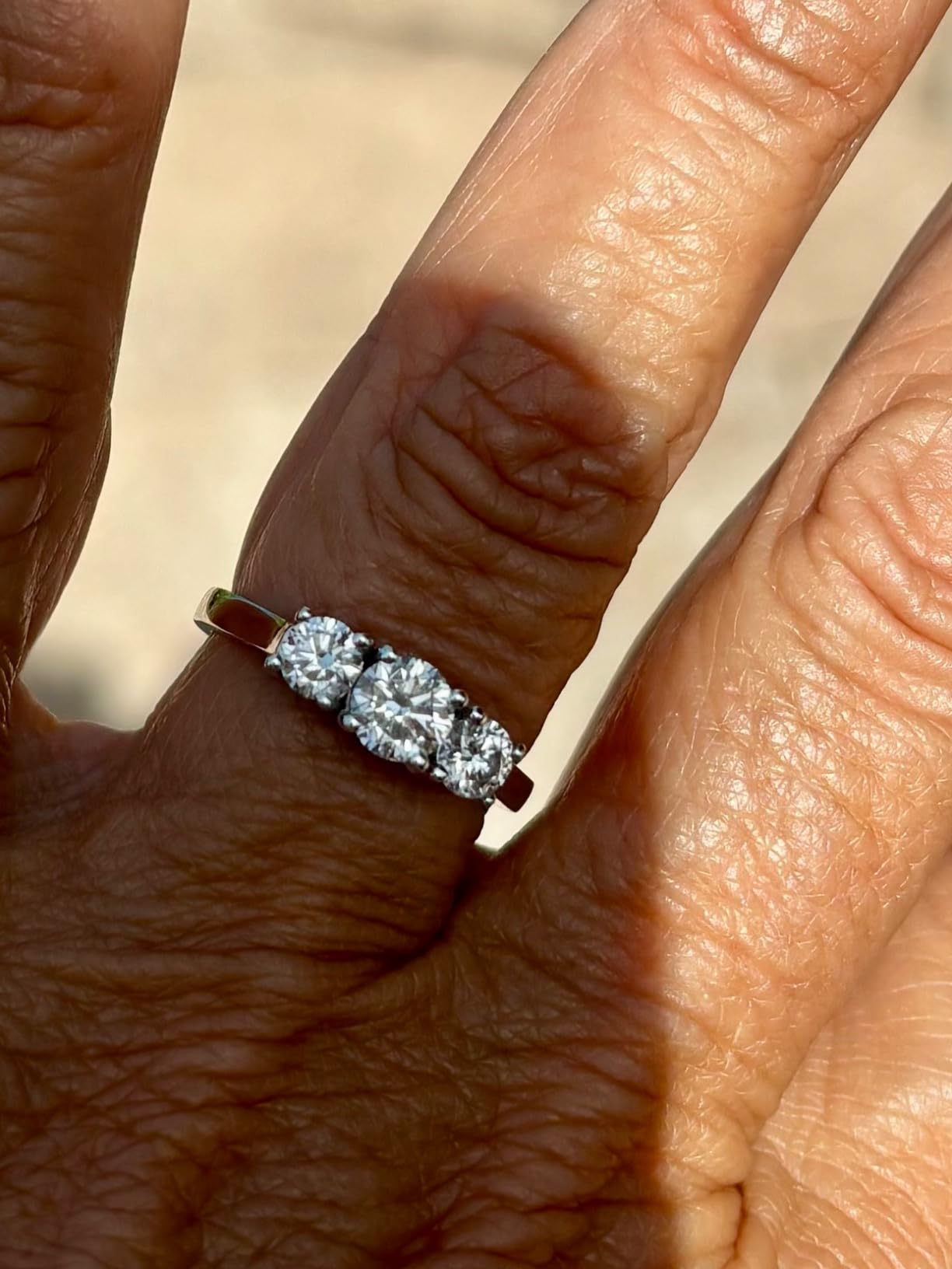 1-6 Carat IGI Certified LAB Grown 3 Stone Round Diamond Engagement Ring customer photo 2