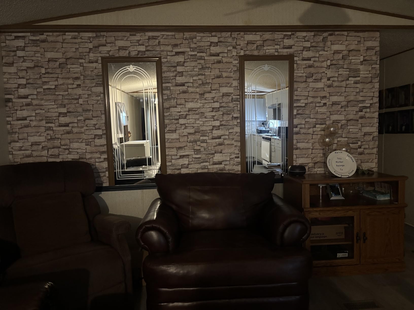 20PCS 3D Wall Panels Peel and Stick Foam 3D Brick Wallpaper Peel and Stick Red Faux Stone Wall Panel Self-Adhesive Wallpaper (20PCS, Red) customer photo 2