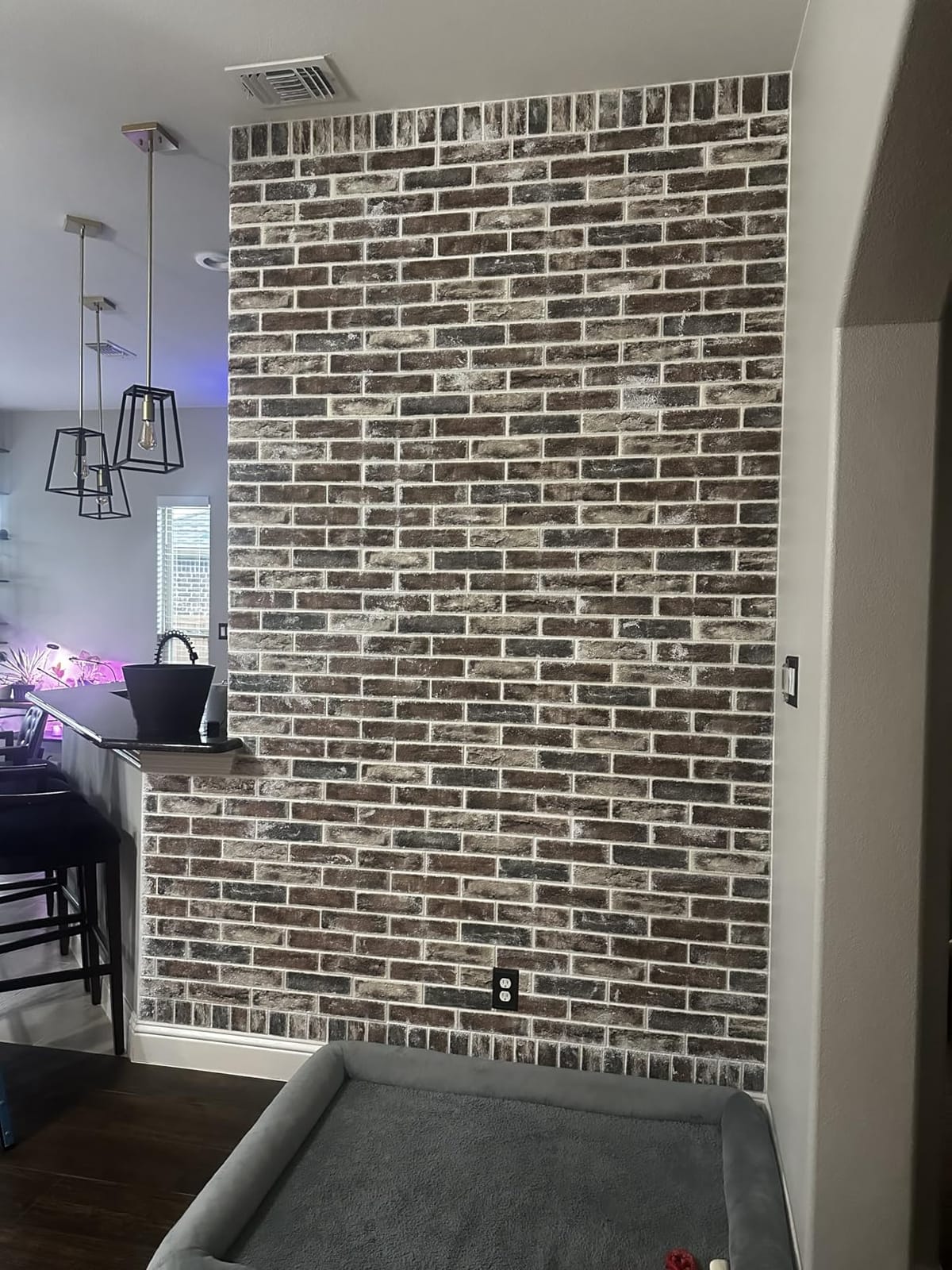 Art3d 20-Pack Durable Faux Brick Peel and Stick 3D Wall Panels, Stone Ash | Coverage: 105 Sq. Ft, Waterproof, Oil-Proof, Easy to Wipe, Decorative, Ideal for Bedroom, Kitchen customer photo 1