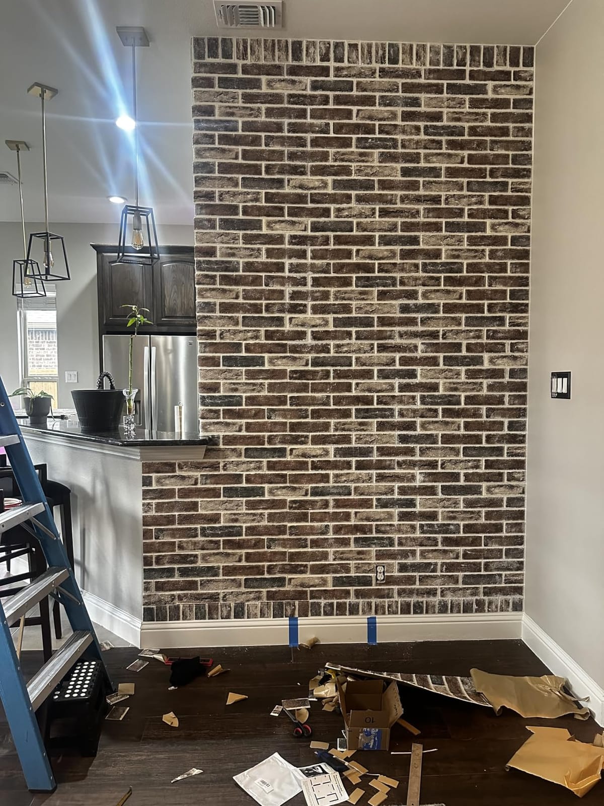 Art3d 20-Pack105 Sq.Ft Faux Brick 3D Wall Panels Peel and Stick in Gray Brown, Self Adhesive Waterproof Foam Wallpaper for Bedroom, Bathroom, Kitchen | Coverage: 105 Sq. Ft, Waterproof, Oil-Proof, Easy to Wipe, Decorative, Ideal for Bedroom, Kitchen customer photo 1