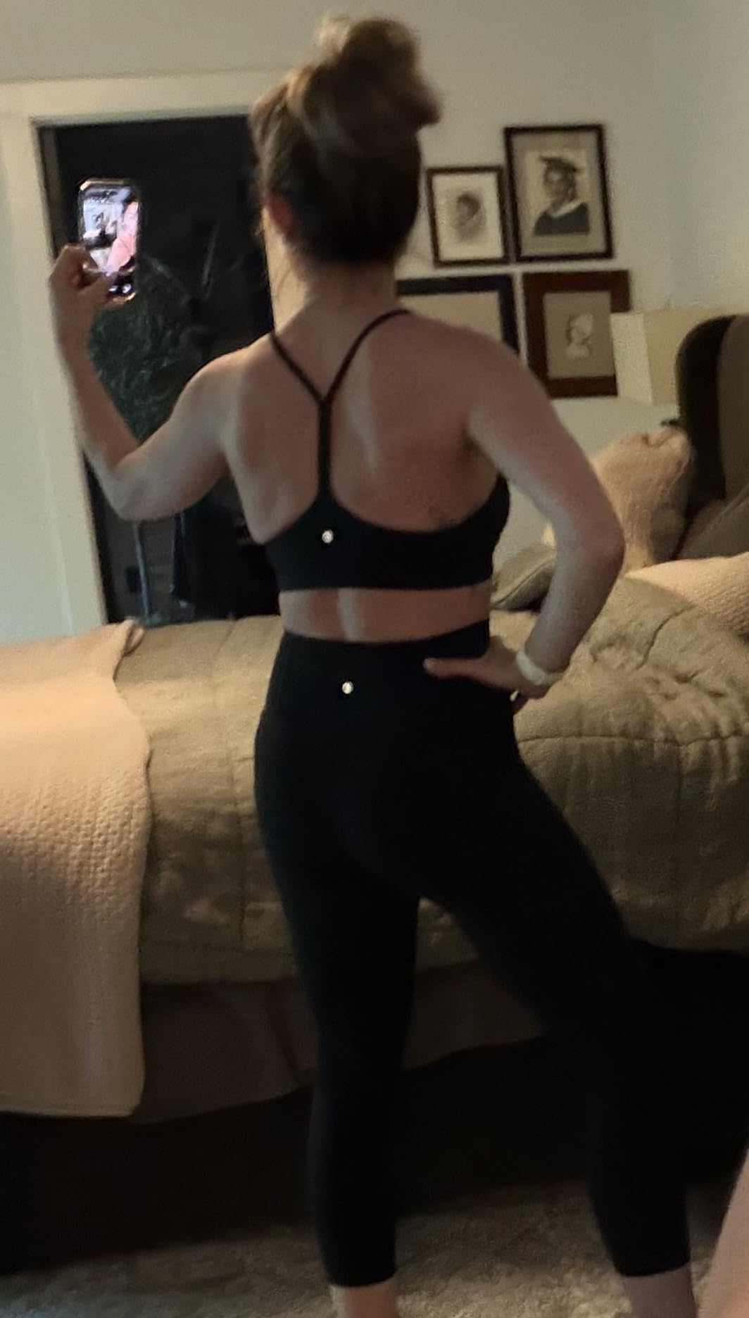 CRZ YOGA Butterluxe Y Back Sports Bras | Light Support, Removable Pads, Yoga, Extremely Soft, Scoop Neck, Spaghetti Strap, for Women customer photo 2