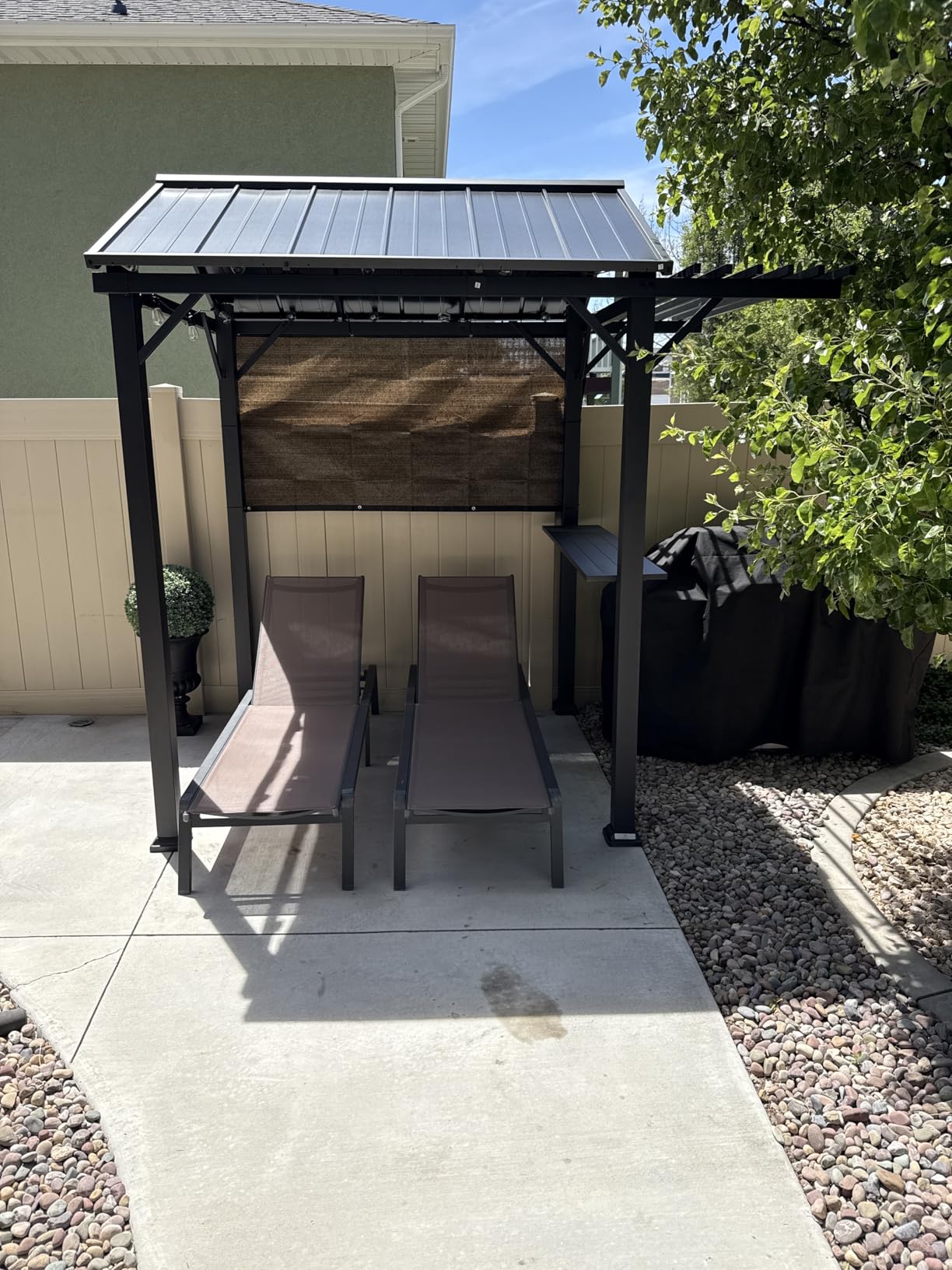 Amagenix 90% Sun Shade Cloth with Grommets, 8' x 10' Pergola Replacement Shade Cover Canopy Privacy Screen for Outdoor Patio Garden, Mocha customer photo 2