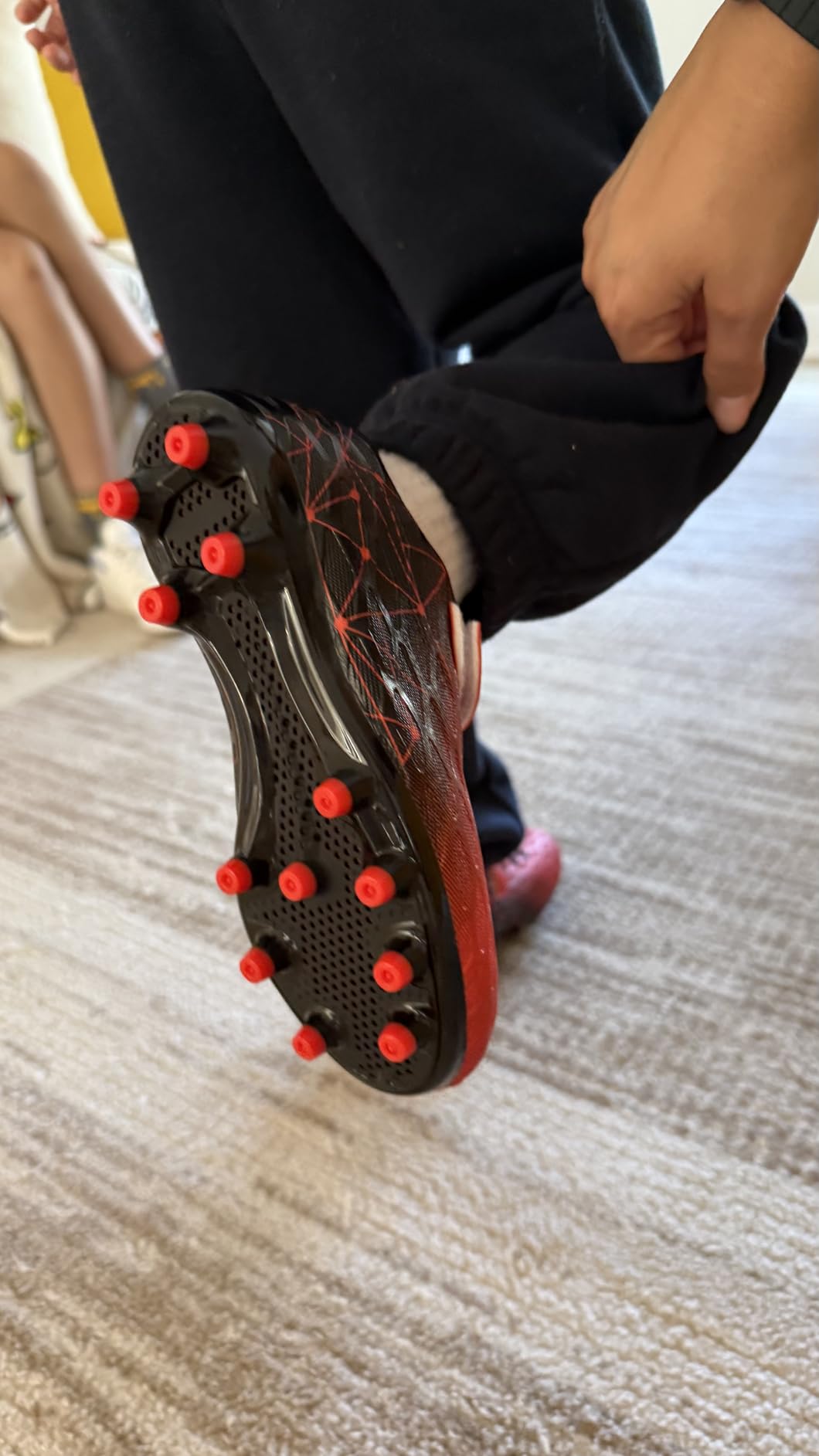 Hanani Boys Soccer Cleats Kids Girls FG/AG Soccer Athletics Sport Shoes customer photo 2