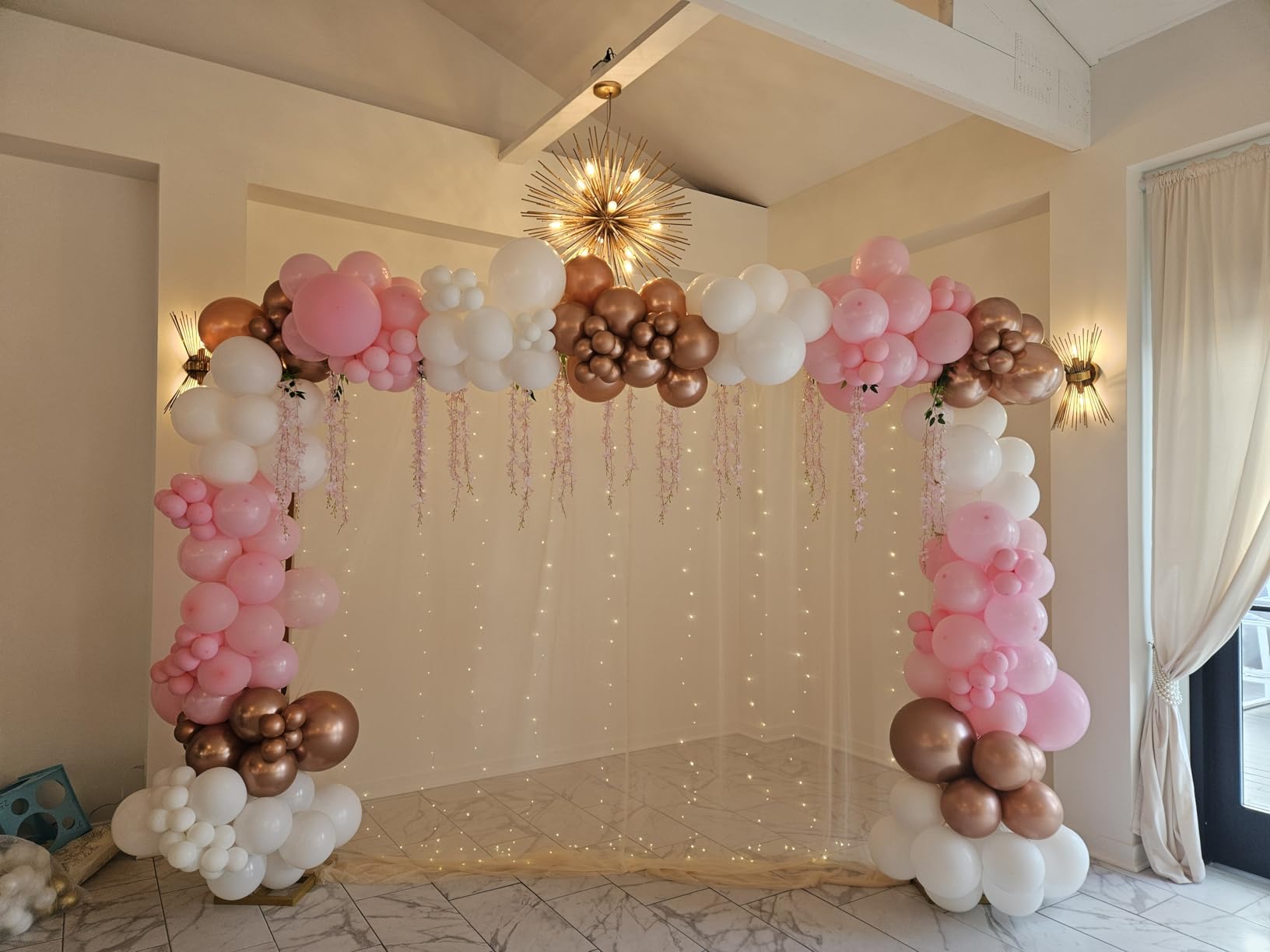 Wokceer 10x10FT Backdrop Stand Heavy Duty Pipe and Drape Kit Adjustable Gold Metal customer photo 1