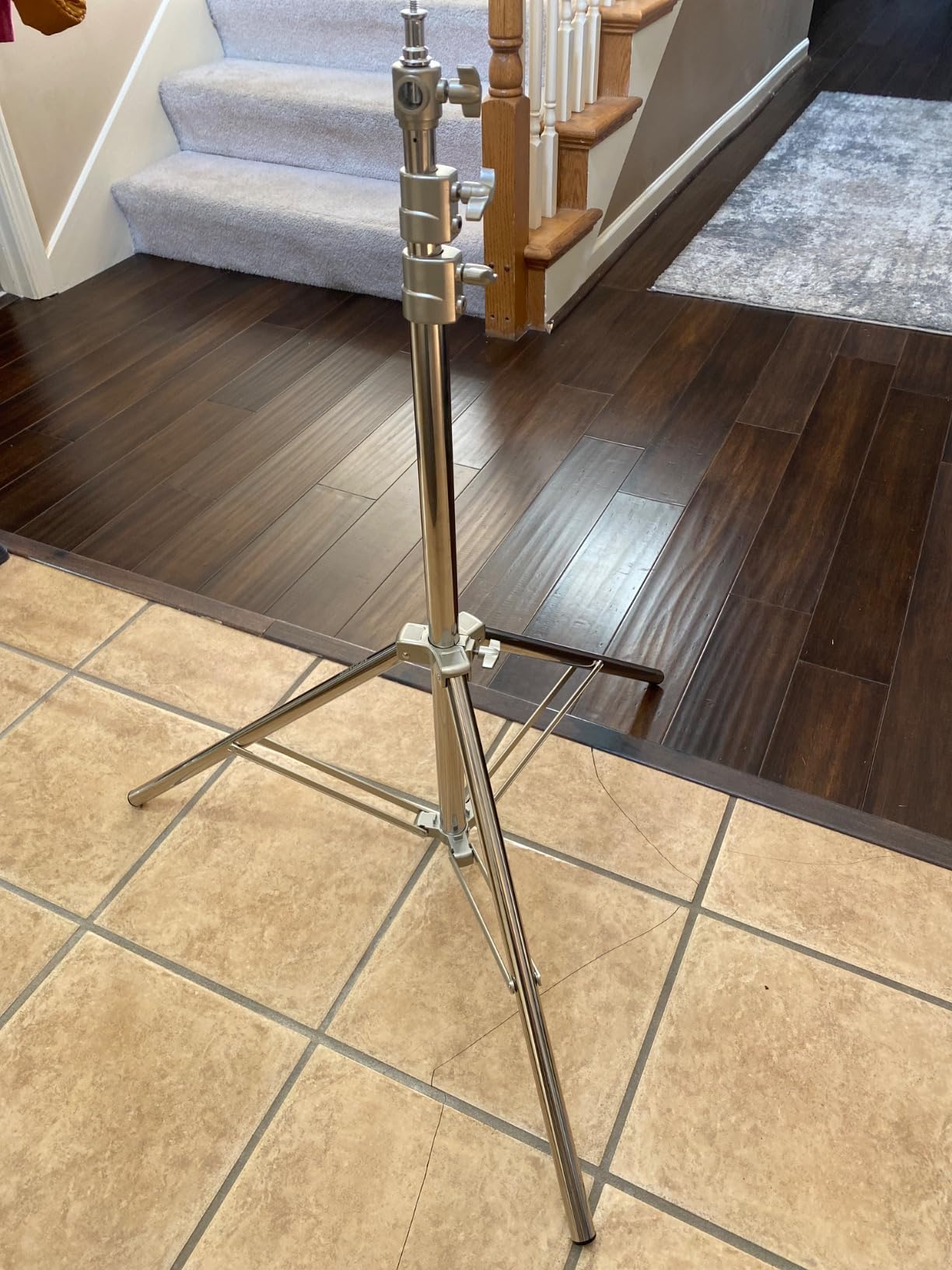 NEEWER 7.2ft/2.2m Stainless Steel Light Stand, Spring Cushioned Heavy Duty Photography Tripod Stand with 1/4