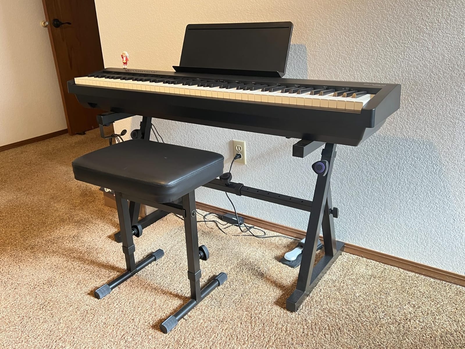 Liquid Stands Piano Keyboard Stand and Bench Set - Portable Heavy Duty Digital Piano Stand for 54-88 Key Electric Pianos & Adjustable Chair, Stool, Seat - Sturdy Keyboard Music Accessories customer photo 1