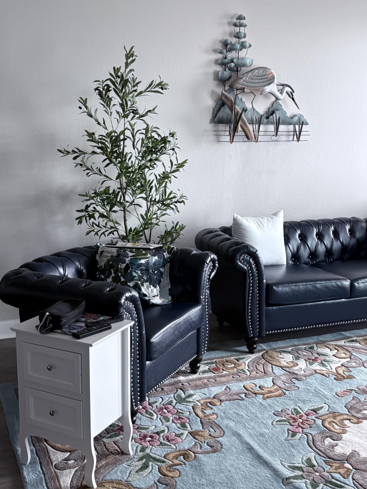 LEVNARY Chesterfield Sofa, Classic Tufted Upholstered Leather Couch, Modern 3 Seater Couch Furniture with Tufted Back for Living Room Office (Dark Brown) customer photo 1