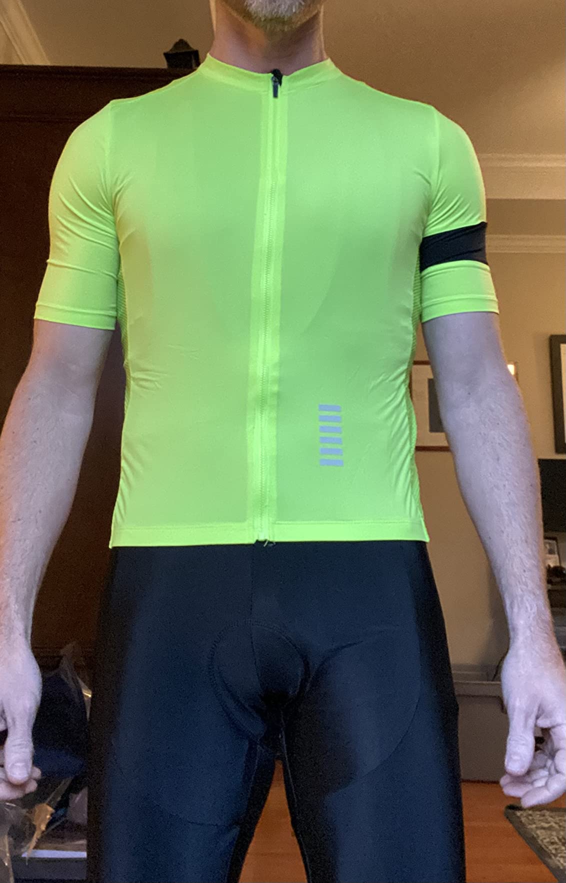 Men's Cycling Jersey, Seamless Bonded Cuff, Zipper Pocket, Short Sleeve, Lightweight Aero Race Fit Road Bike Shirt customer photo 2