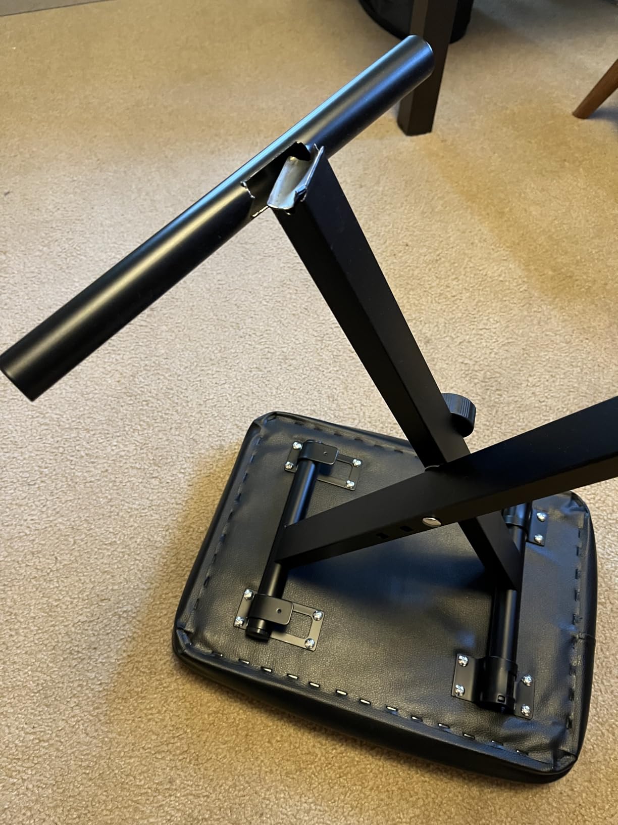 CAHAYA Keyboard Bench Thick Padded Piano Stool Adjustable Height Chair | X-Style folding seat with 3.5in high-density cushion for electronic digital keyboards, upright pianos, guitar playing CY0296 customer photo 2