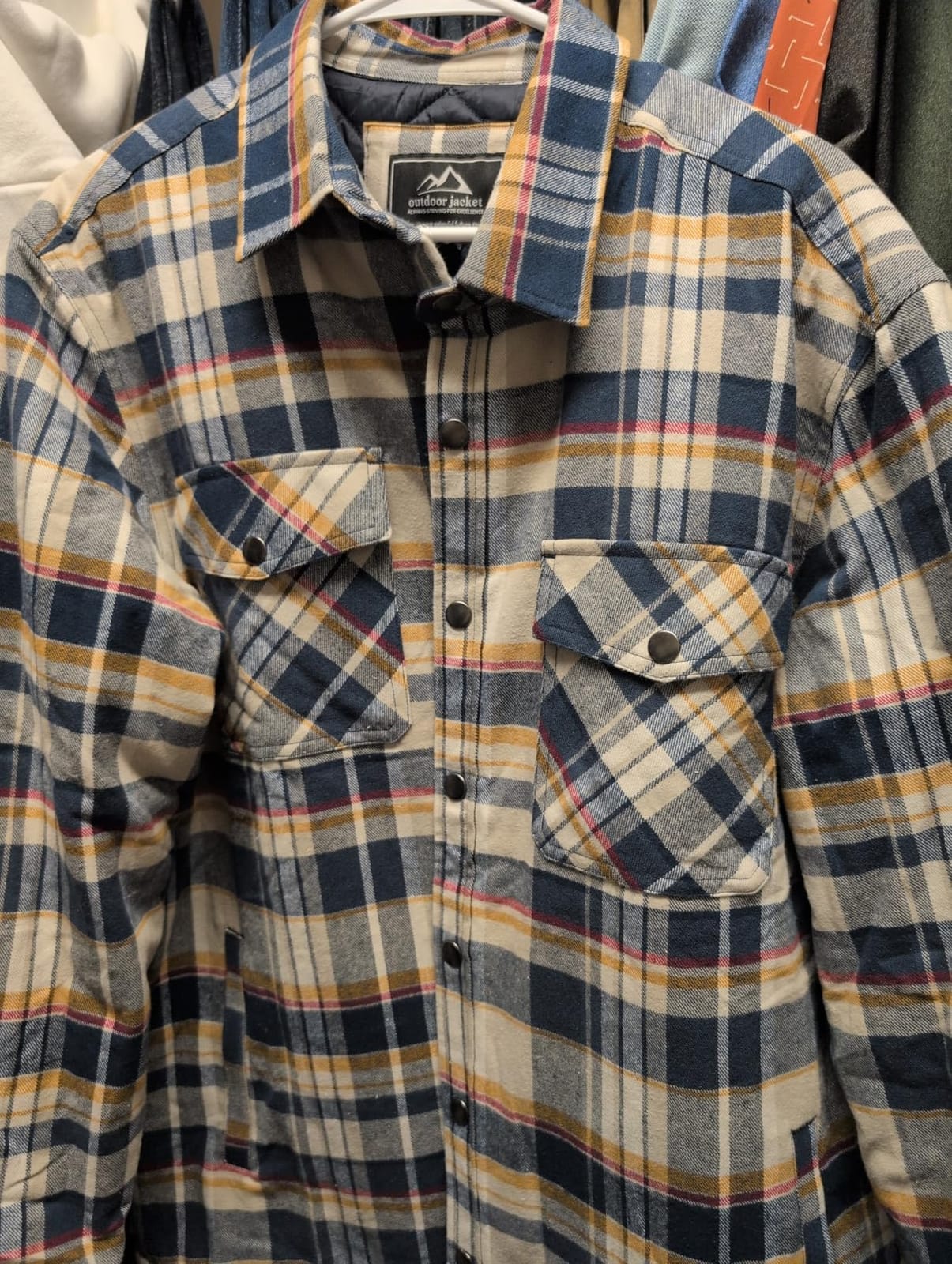 Men's Flannel Shirt Quilted Lined Thermal Winter Coat Button Down Insulated Flannel Shirts Jacket customer photo 2