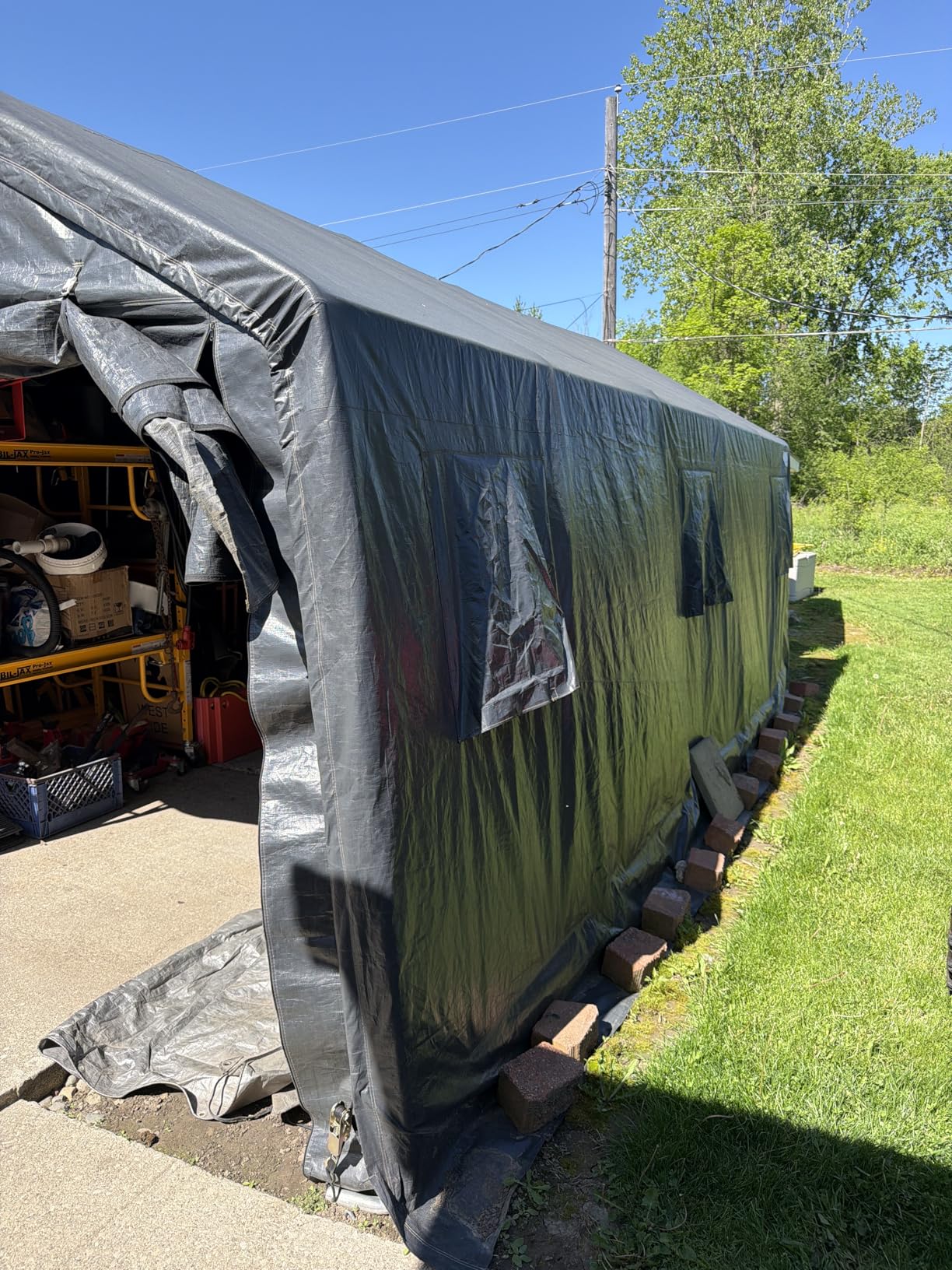ADVANCE OUTDOOR 13x20 ft Carport 2 Roll up Doors & Vents Outdoor Portable Storage Shelter Garage Tent for Vehicle Boat Truck Anti-UV Snow Resistant Waterproof, Gray customer photo 2
