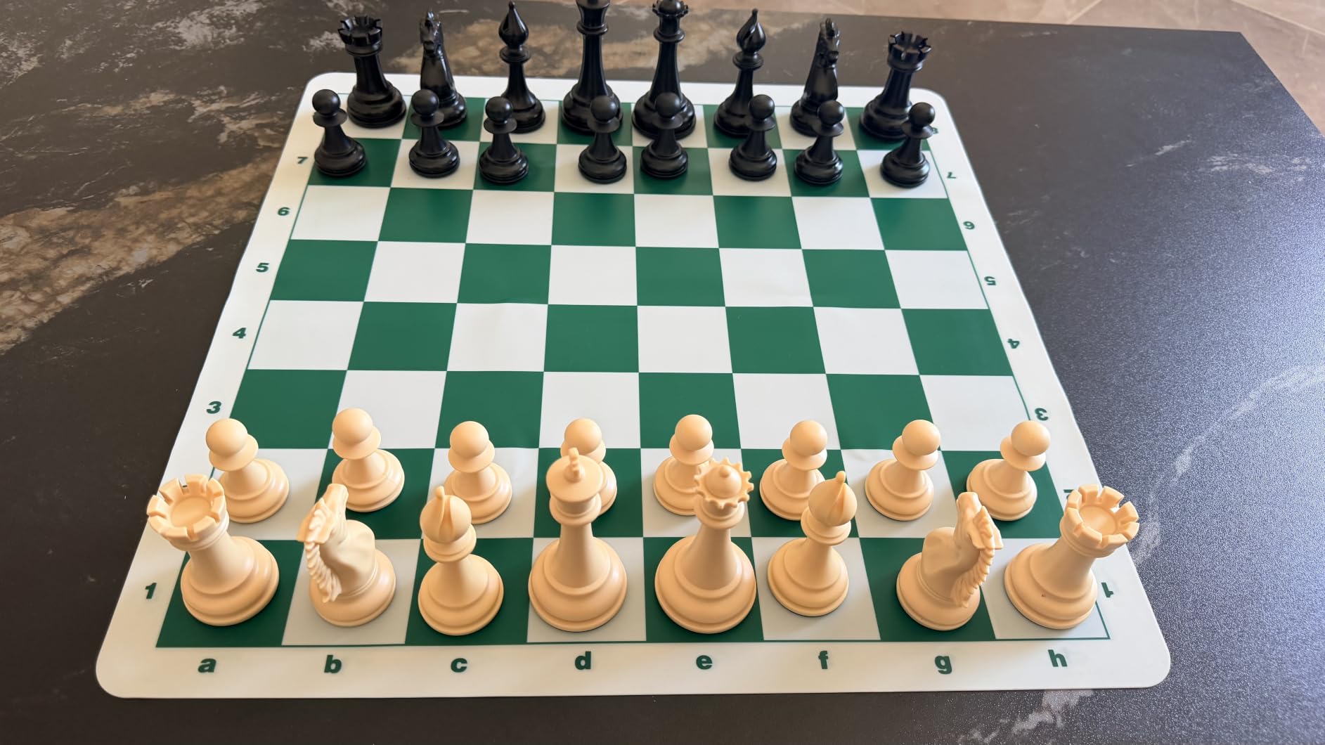 Best Chess Set Ever 4X Professional Chess Set with Weighted Staunton Pieces | 20x20 double-sided silicone board, 4X weighted pieces, 32-page strategy guide and storage bag customer photo 2