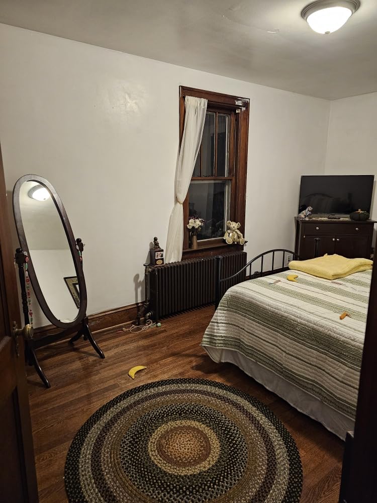 GTU Furniture Swivel Adjustable Full-Length Oval Wood Cheval Floor Mirror, in White/Black/Cherry/Oak/Silver/Gold/Espresso/Grey Finish (Black) customer photo 2