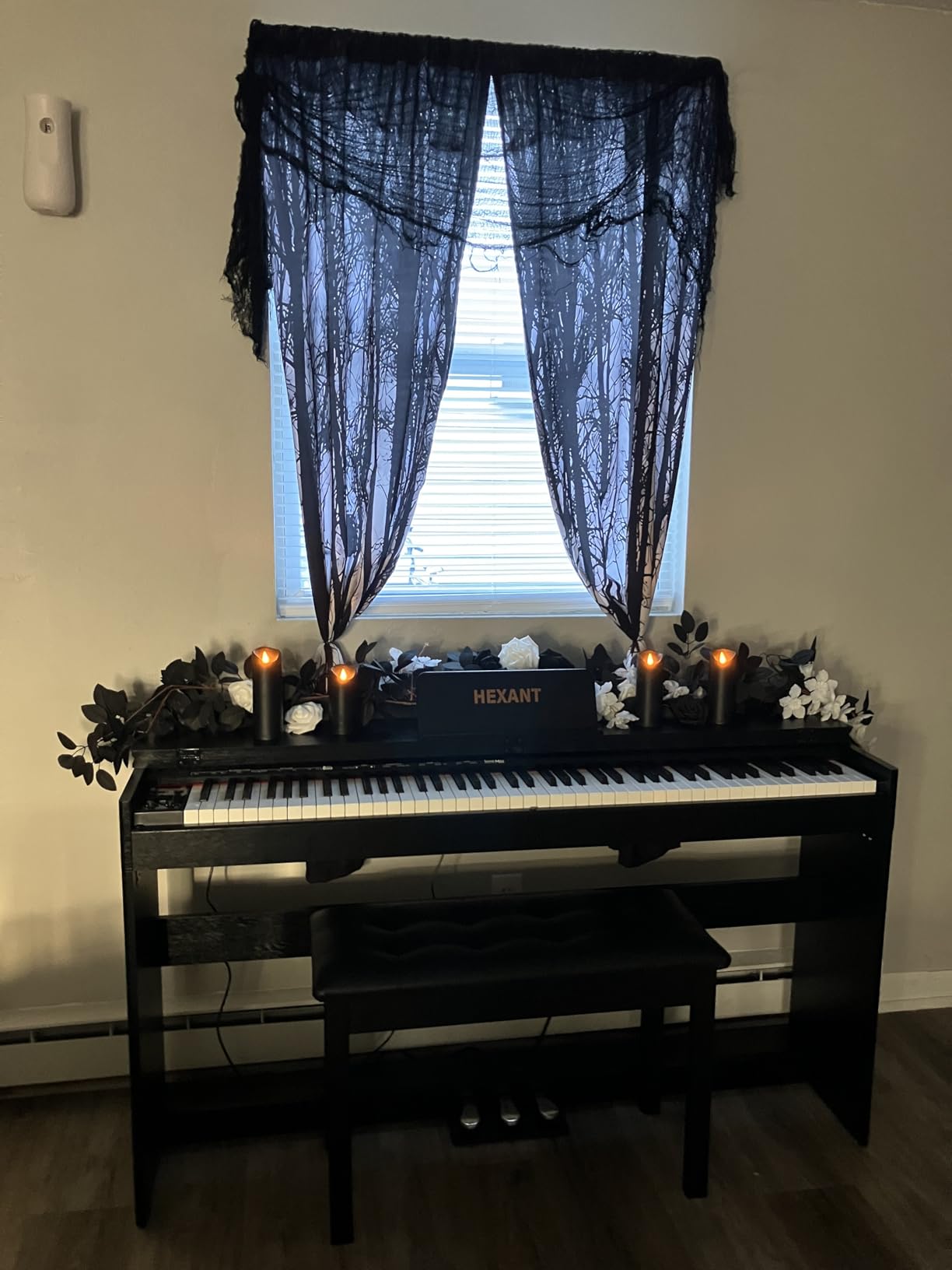 HEXANT 88-Key Weighted Digital Piano, Full-Size Semi-Weighted Upright Flip Electric Keyboard Piano with 3 Pedal and Multi-Functional Keyboard for Beginner(with Bench, Black) customer photo 2