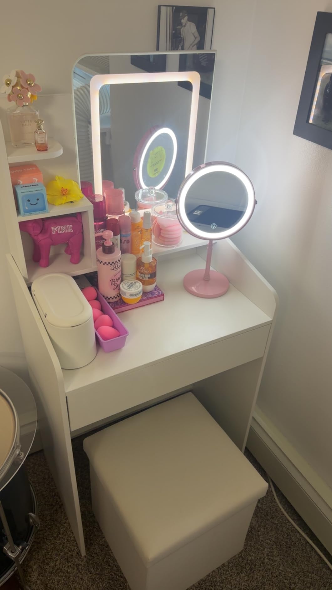 DEIOVWXS Makeup Mirror, Rechargeable Vanity Mirror with 3 Lights, 1X/10X | Adjustable Brightness, 3000mAh, Double-Sided, Gift for Mom, Women, Wife, Girls, Dorm Room Essential customer photo 2