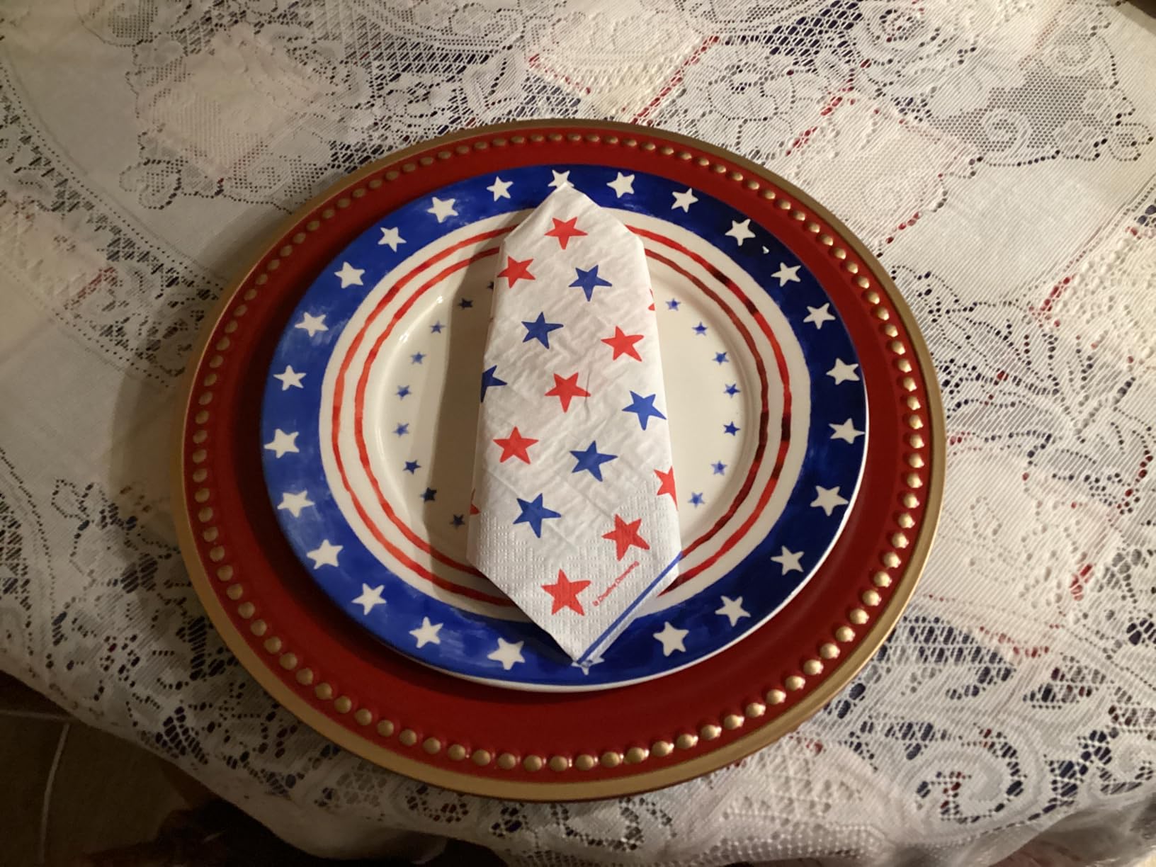 White Charger Plates, 13 Inch Vintage Dinner Plate Chargers Round Server Ware, Set of 6 Plastic Beaded Chargers customer photo 1