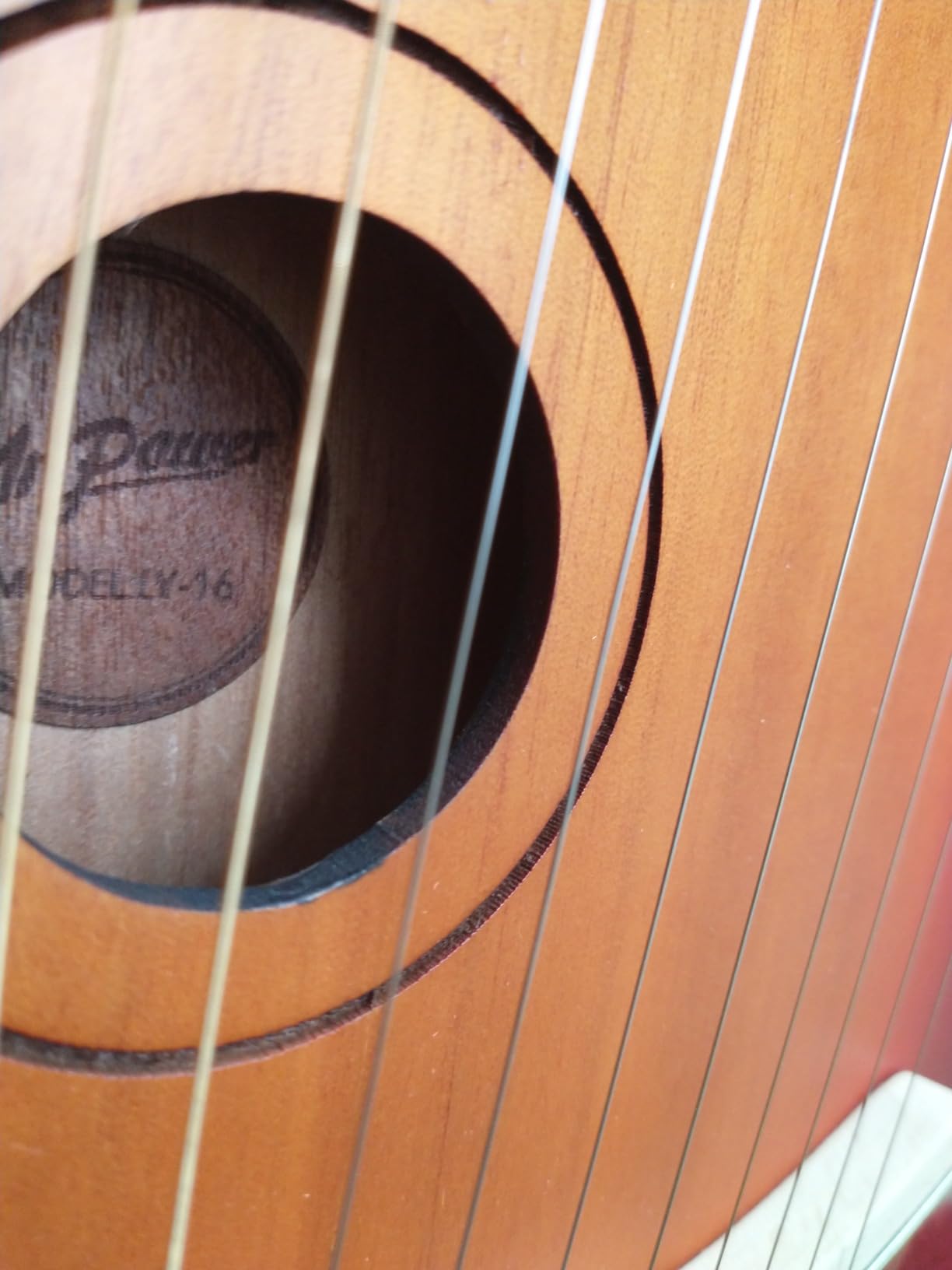 Mr.Power Lyre Harp, 21 Metal Strings Lyre Harp Present For Music Lovers, Beginners, Friend with Tuning Wrench, Replace String Set and Gig Bag (21 String, Natural Wood) customer photo 2