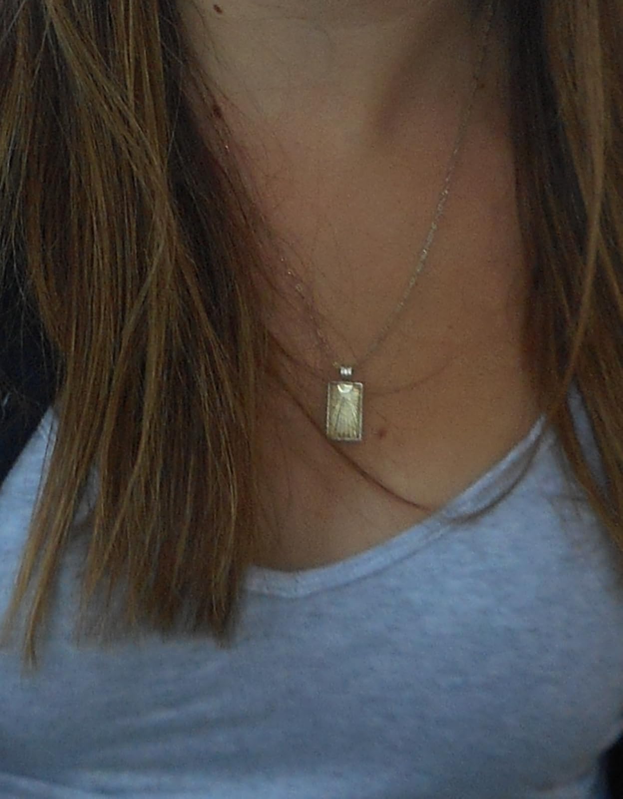 Womens Rose Coin Gold Necklace | Flower Disc Necklace Flat Curb Chain 16''+2'' customer photo 1