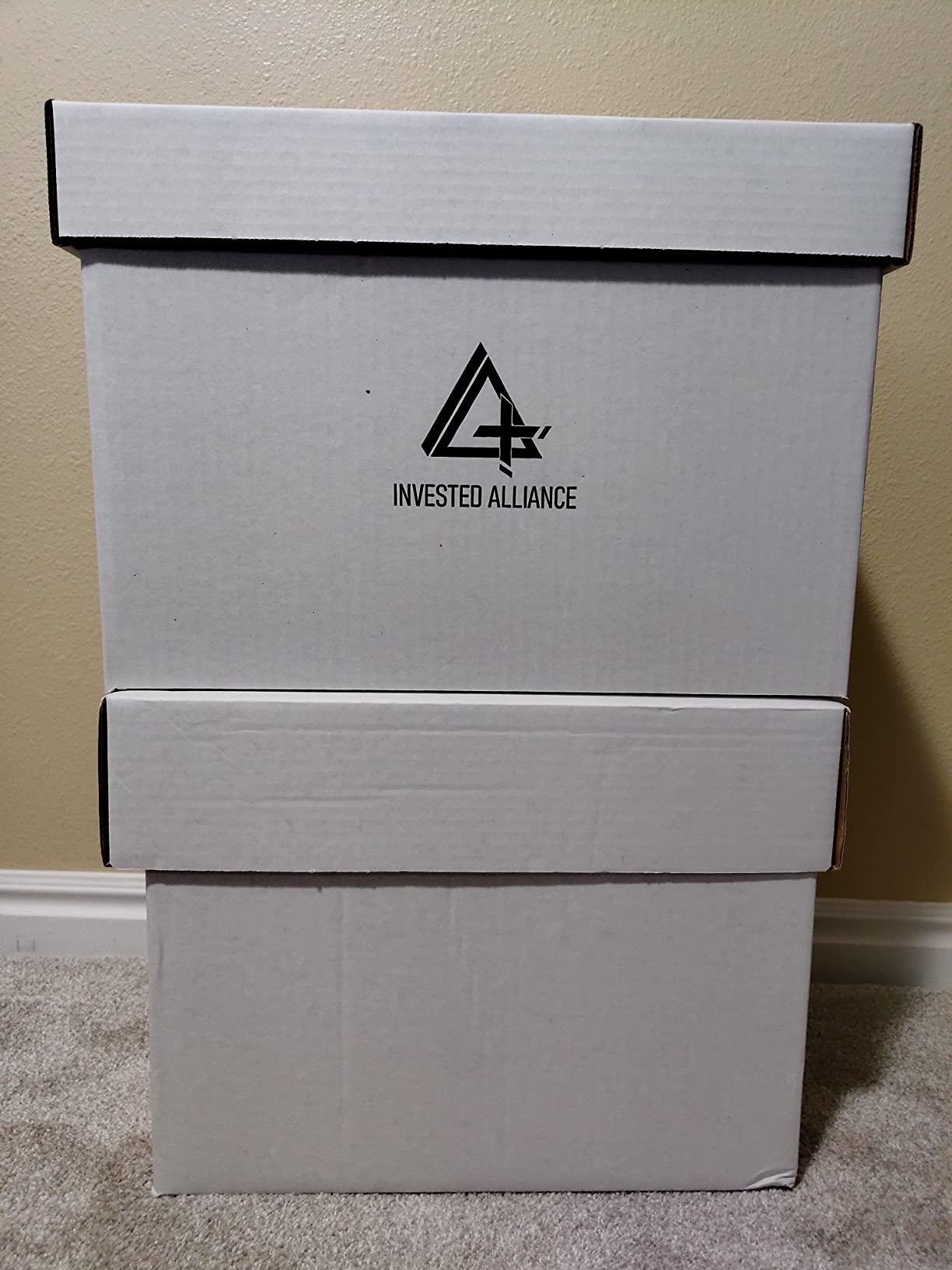 Invested Alliance Premium Short Comic Book Storage Box Organizer with Lid | Thick Cardboard Comic Storage Box For Collectibles Fits 150-175 Current/Silver Age, Heavy Duty & Stackable. customer photo 1