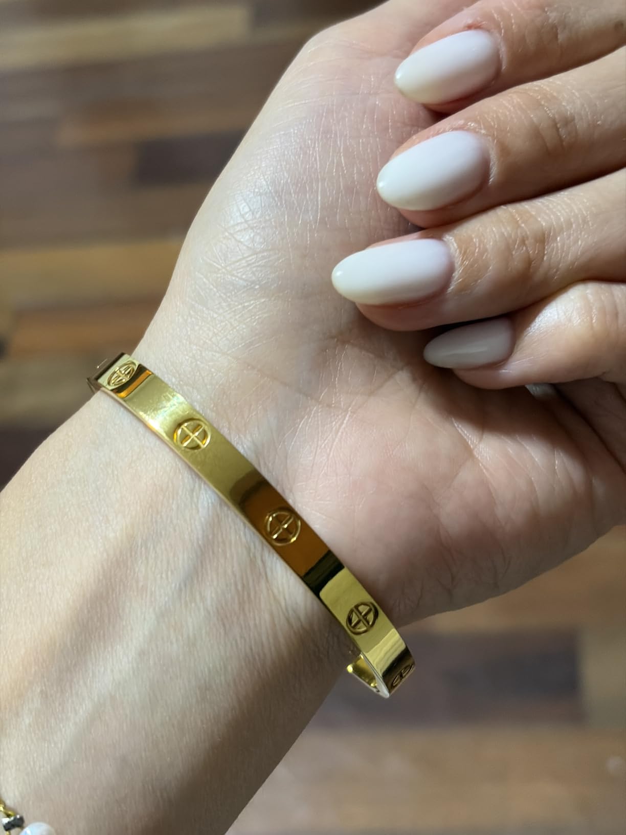 RIMRIVA Gold Bracelets for Women Friendship Love Bangle Jewelry customer photo 1