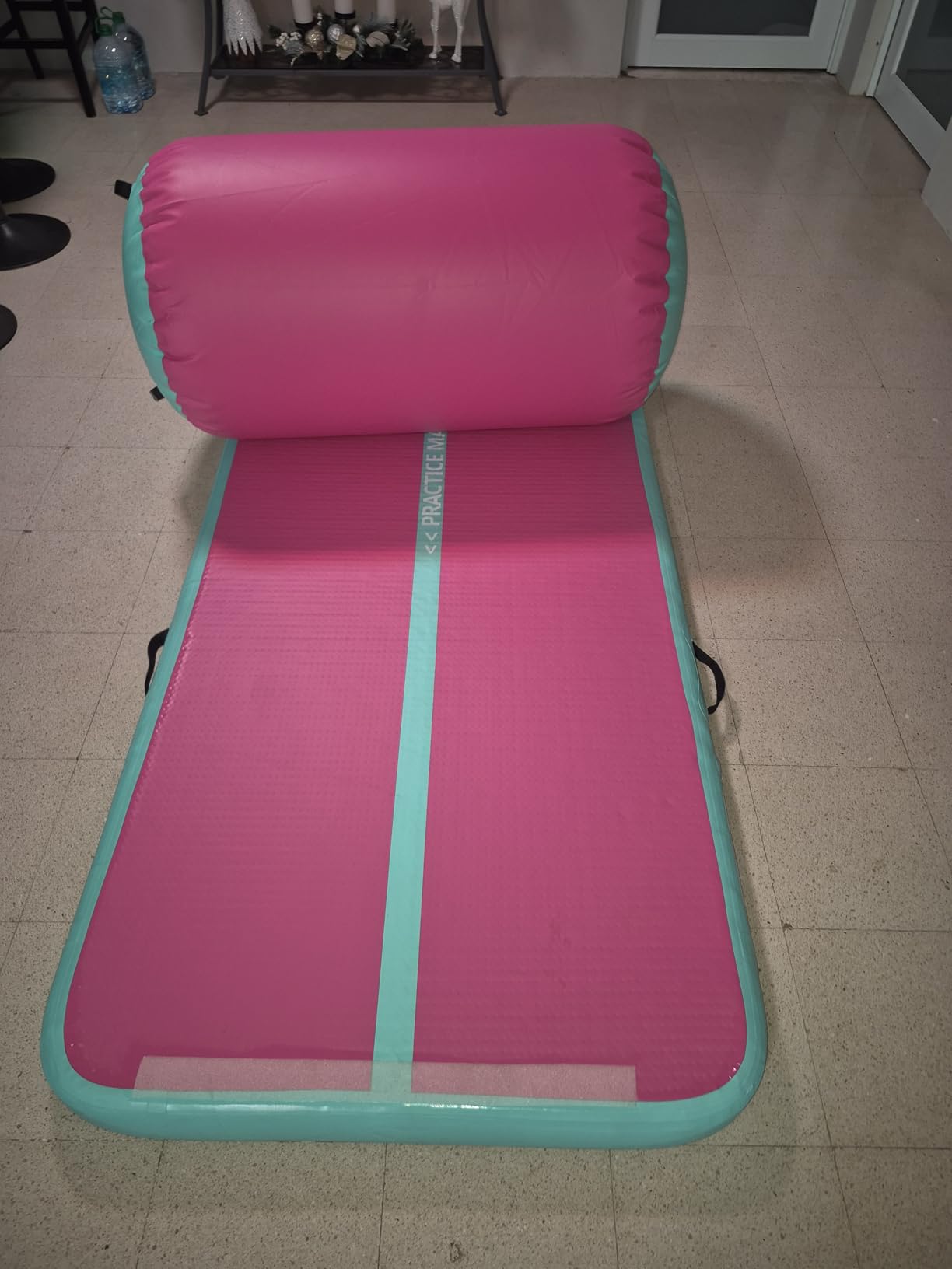 VOFiTNY Inflatable Gymnastics Air mat Tumbling Track for Home | Tumble Track Air Barrel Octagon Roller Mat With Pump for Gym customer photo 2