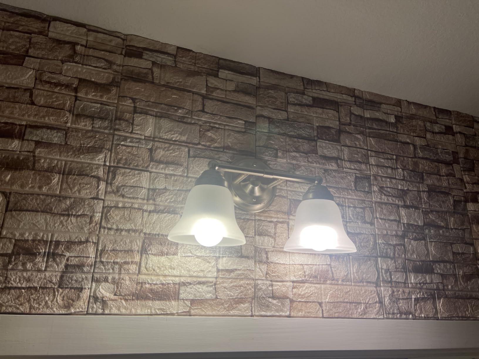 10PCS 3D Wall Panels Peel and Stick 3D Brick Wallpaper Peel and Stick Faux Stone Wall Panel Foam Brick Self-Adhesive Wallpaper (Rock,10pcs) customer photo 2