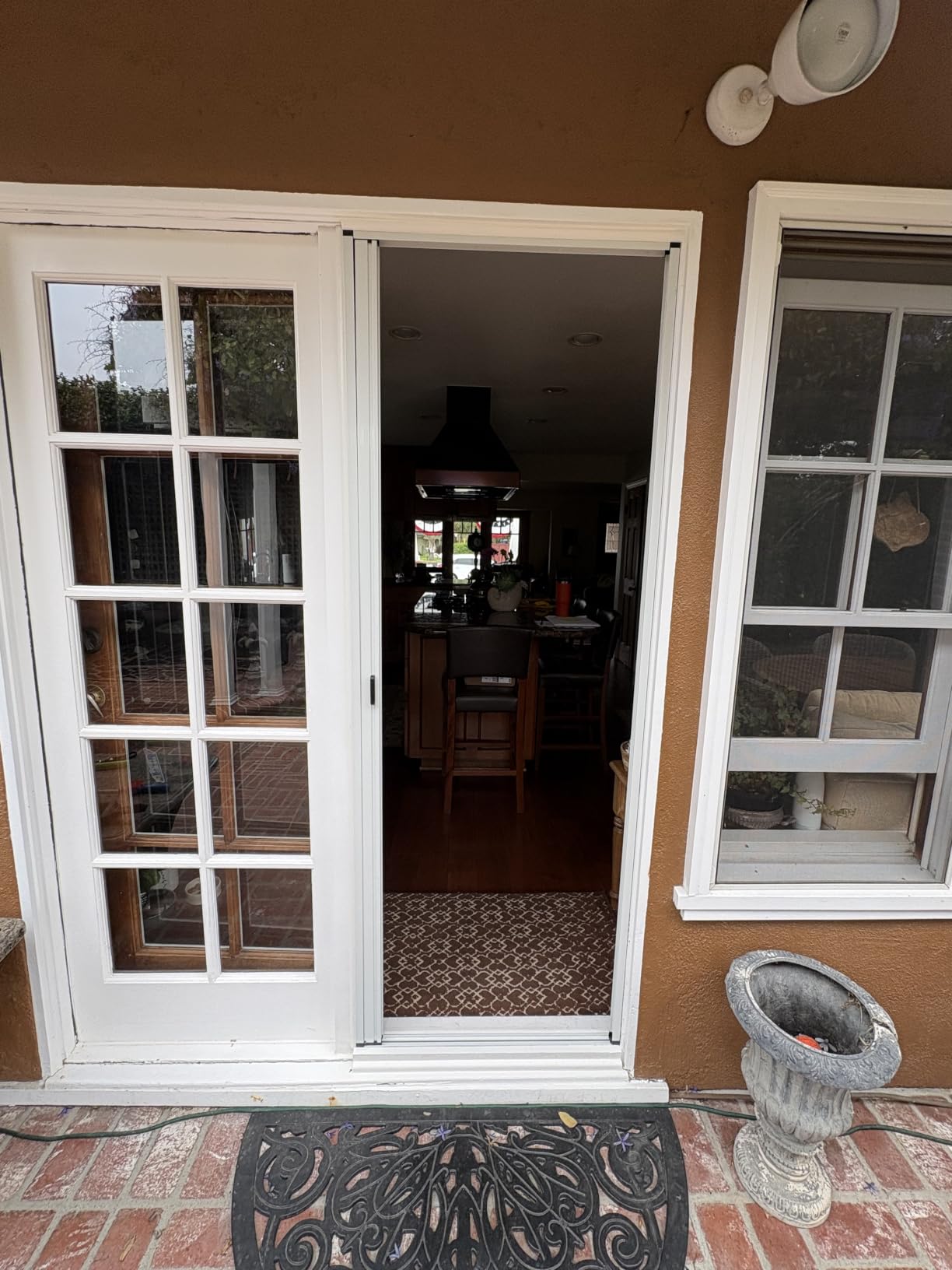 No-Drilling Retractable Screen Door, Folding Sliding Screen Doors with Aluminum Frame for Patio French Front Door, Custom Screen for Single/Double Door, White customer photo 2