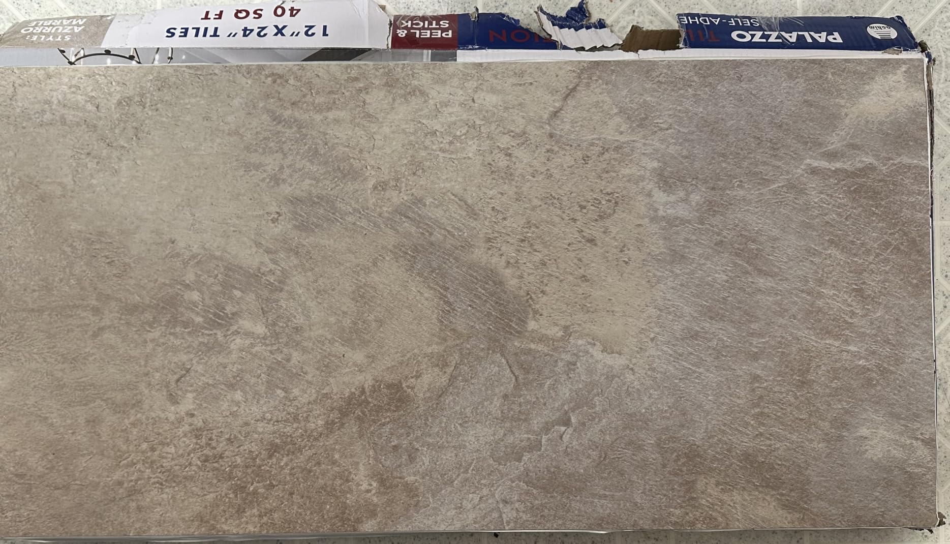 Palazzo Self Adhesive 12-Inch Floor Tiles, 20 Rectangular Tiles, 12 x 24 in | Self-Adhesive Backing: Vinyl Planks Combine Durable Surface Detail, Wood-Look Texture, and Coverage Flexibility. customer photo 2