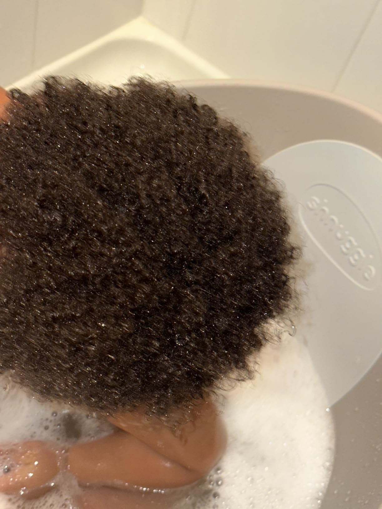 Toddler Bath Tub | Larger Bath for Bigger Kids at Bathtime | Includes Warm and Soft Foam backrest | Grippy Anti-Slip Surface | Includes Easy Drain Bath Plug | Taupe Beige customer photo 1