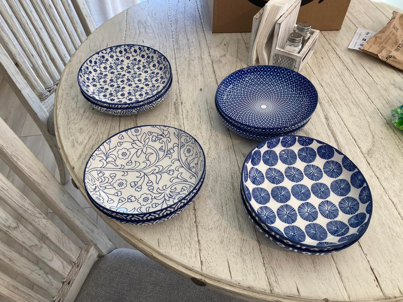 Selamica Porcelain 26 Ounce Pasta Bowls Set of 6, 8 inch Wide and Shallow Salad Bowls, Serving Bowls, Microwave & Dishwasher Safe, Sturdy & Stackable, Variety of Colors customer photo 2