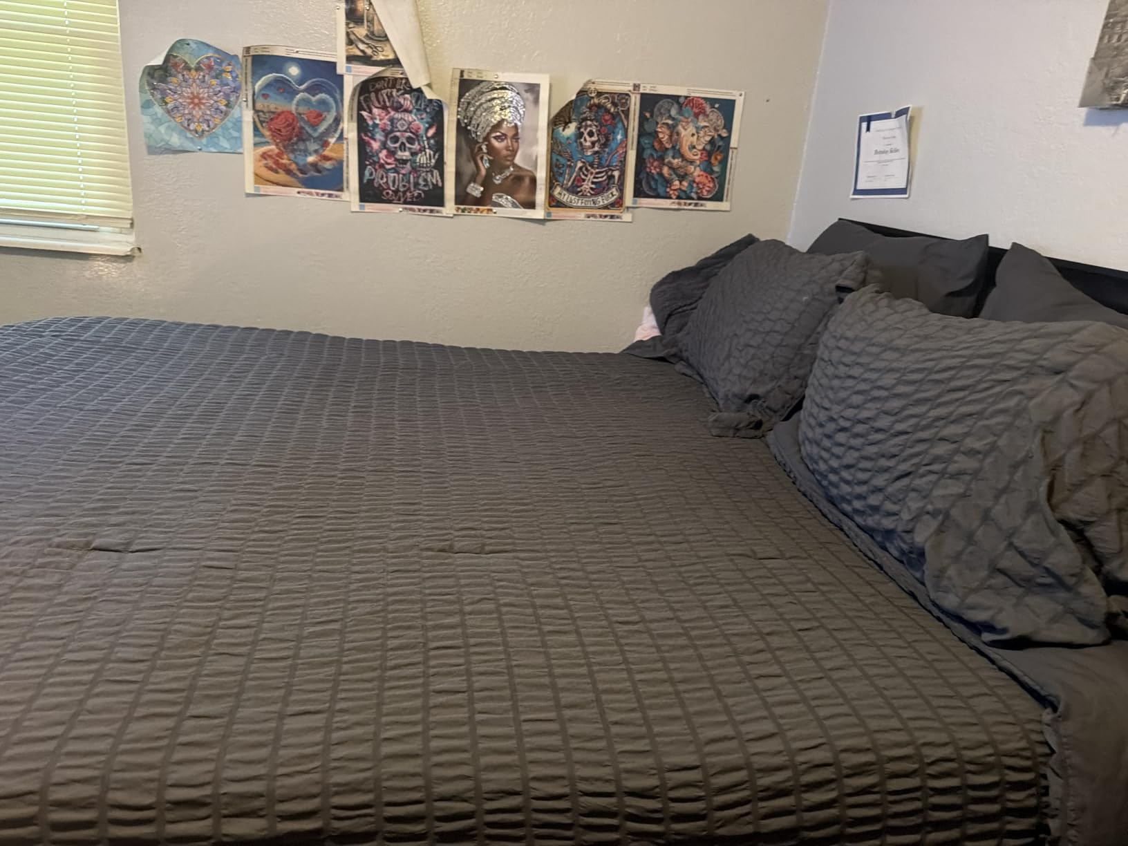 HEVUMYI 7-Piece Queen Comforter Set, Dark Gray | Reversible, All-Season, Soft, 7 Piece Set customer photo 2