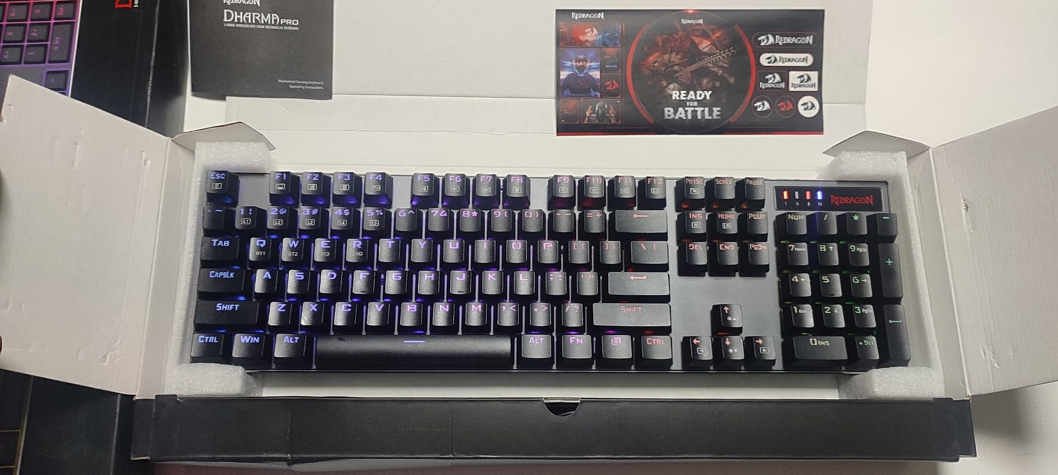 Redragon K556 PRO Wireless RGB Mechanical Gaming Keyboard, 104-Key Aluminum, 0 Delay Tri-Mode BT/2.4GHz/USB-C, Rock-Solid Stability, AM-PM Using Durability, Quiet Linear Red Switch customer photo 1