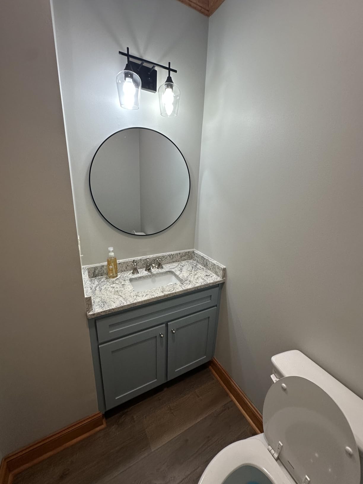 Black Round Mirror 20 Inch, Wall Circle Mirror for Bathroom, Matte Framed | Fabuday Small Circular Mirror for Entyrway, Living Room, Hallway, Vanity, Bedroom Decor, Wall Mounted Metal Mirror customer photo 1