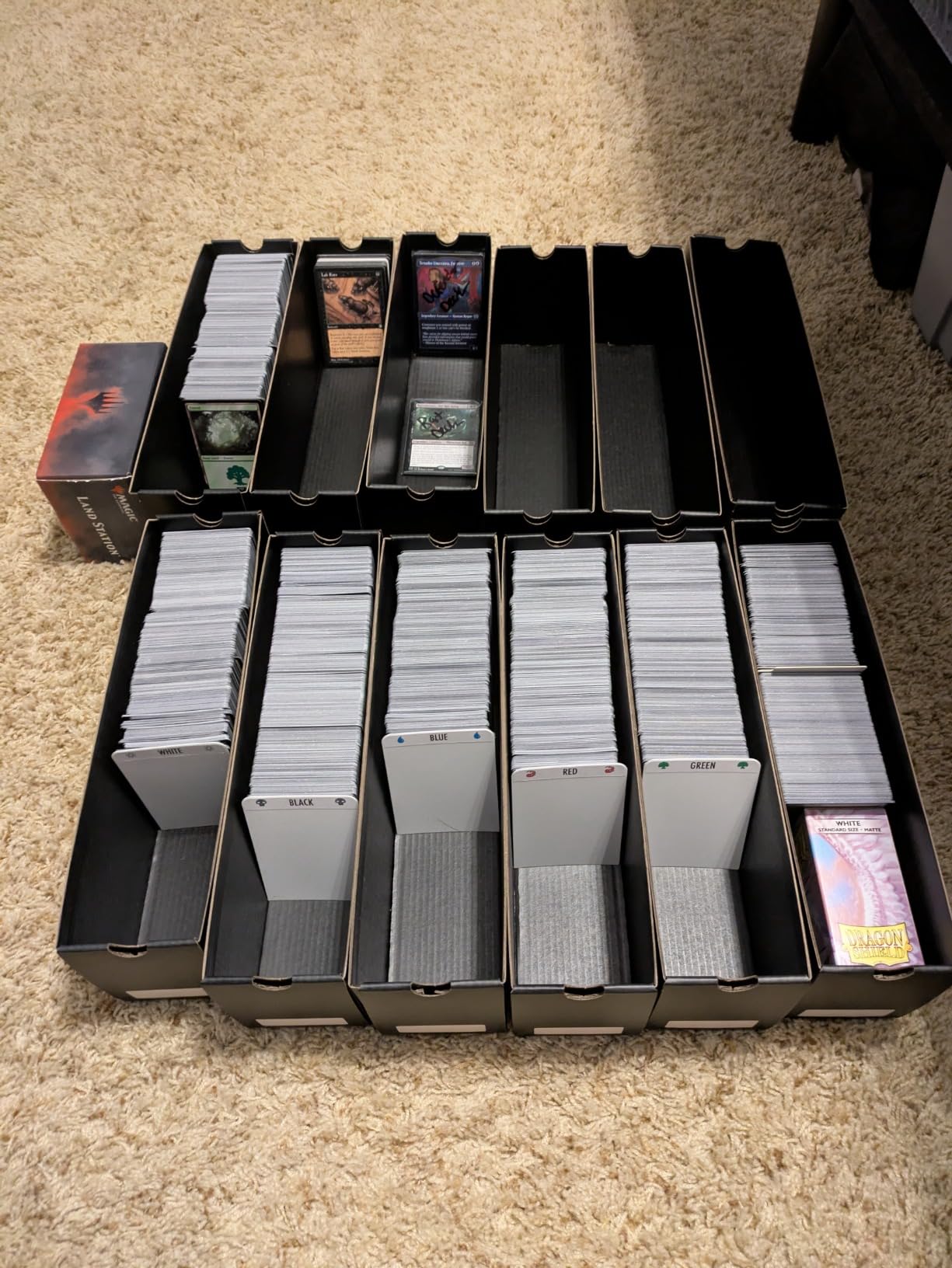 Fageverld Trading Card Storage Box, Collector Cardboard Card Box with 50 Dividers for MTG TCG Magic Baseball Sports Cards Collection, 12 Drawers customer photo 1