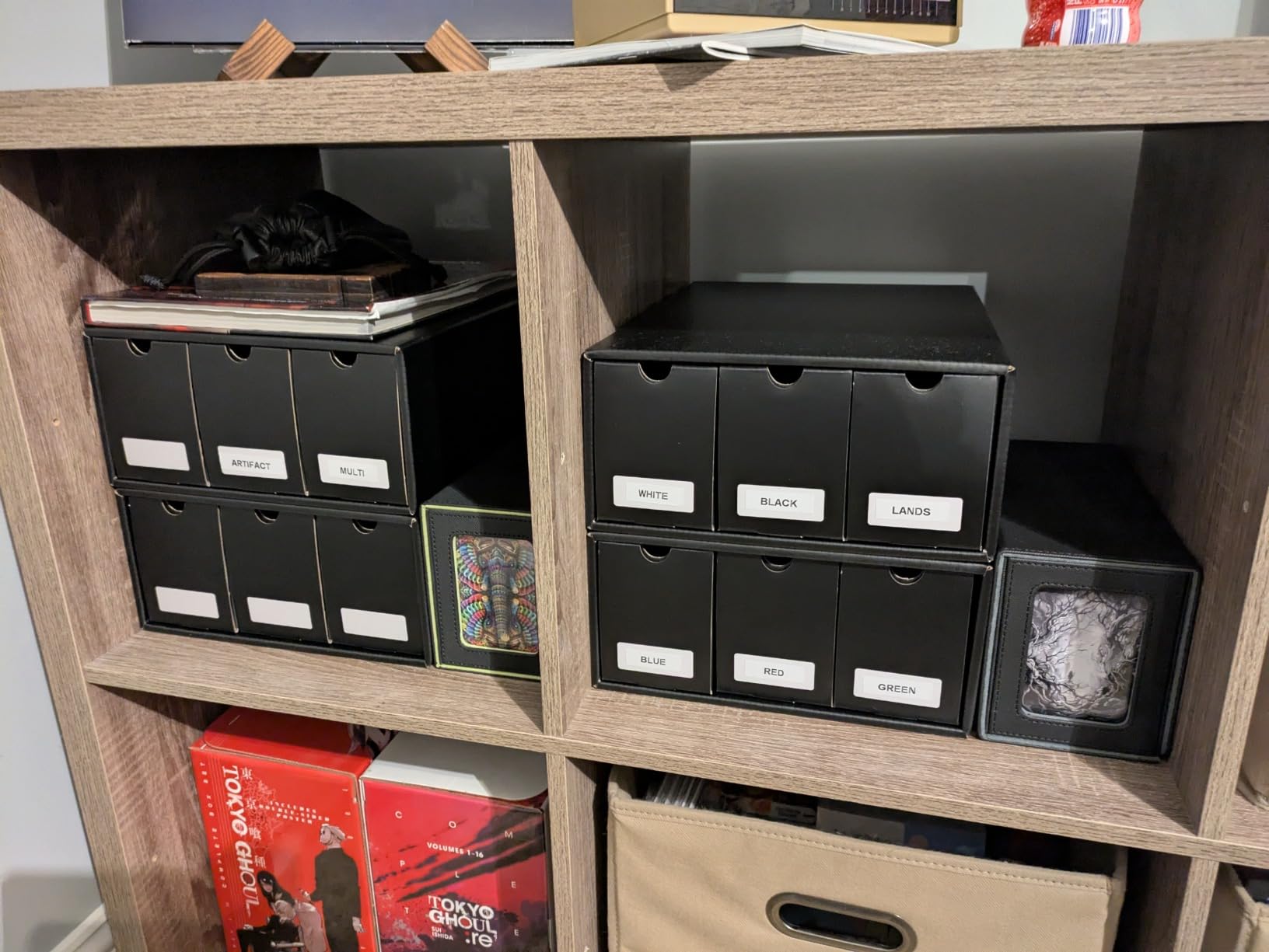 Fageverld Trading Card Storage Box, Collector Cardboard Card Box with 50 Dividers for MTG TCG Magic Baseball Sports Cards Collection, 12 Drawers customer photo 2
