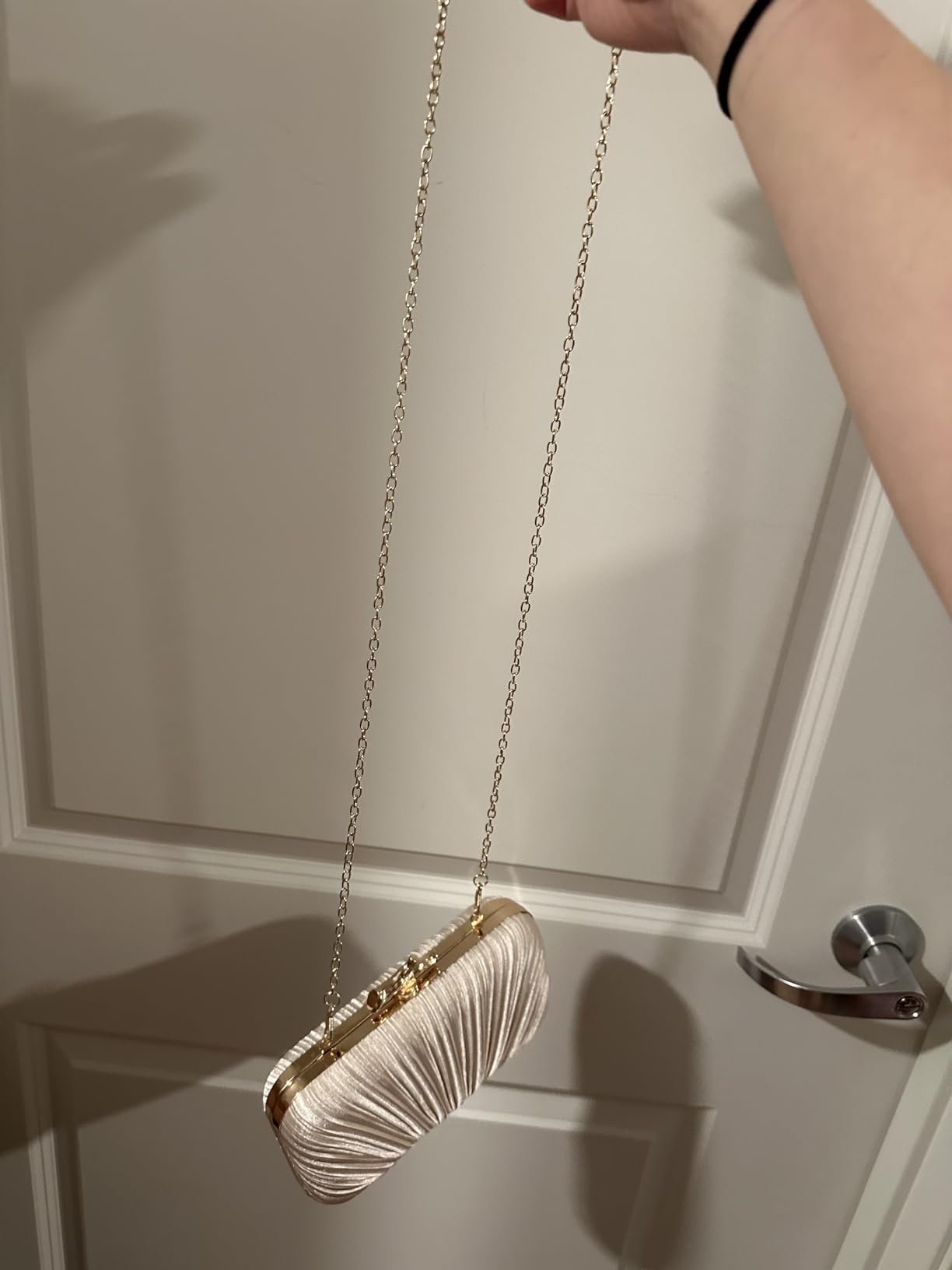 Freie Liebe Clutch Purses for Women Evening Bag Pleated Clutch Bag with Chain for Wedding Party customer photo 1