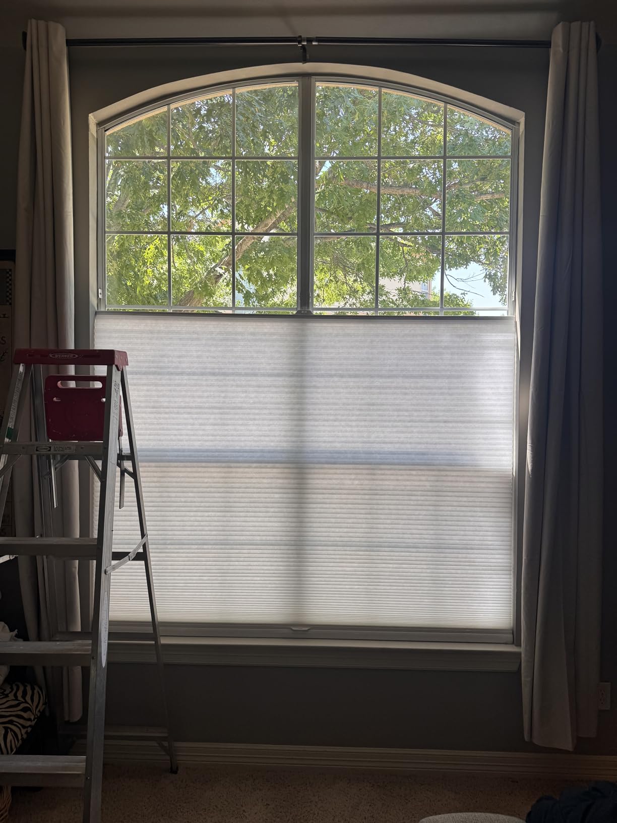 Persilux Custom Size Cellular Shades Top Down Bottom Up Cordless Light Filtering Honeycomb Blinds Thermal UV Protection Energy Saving, White customer photo 1
