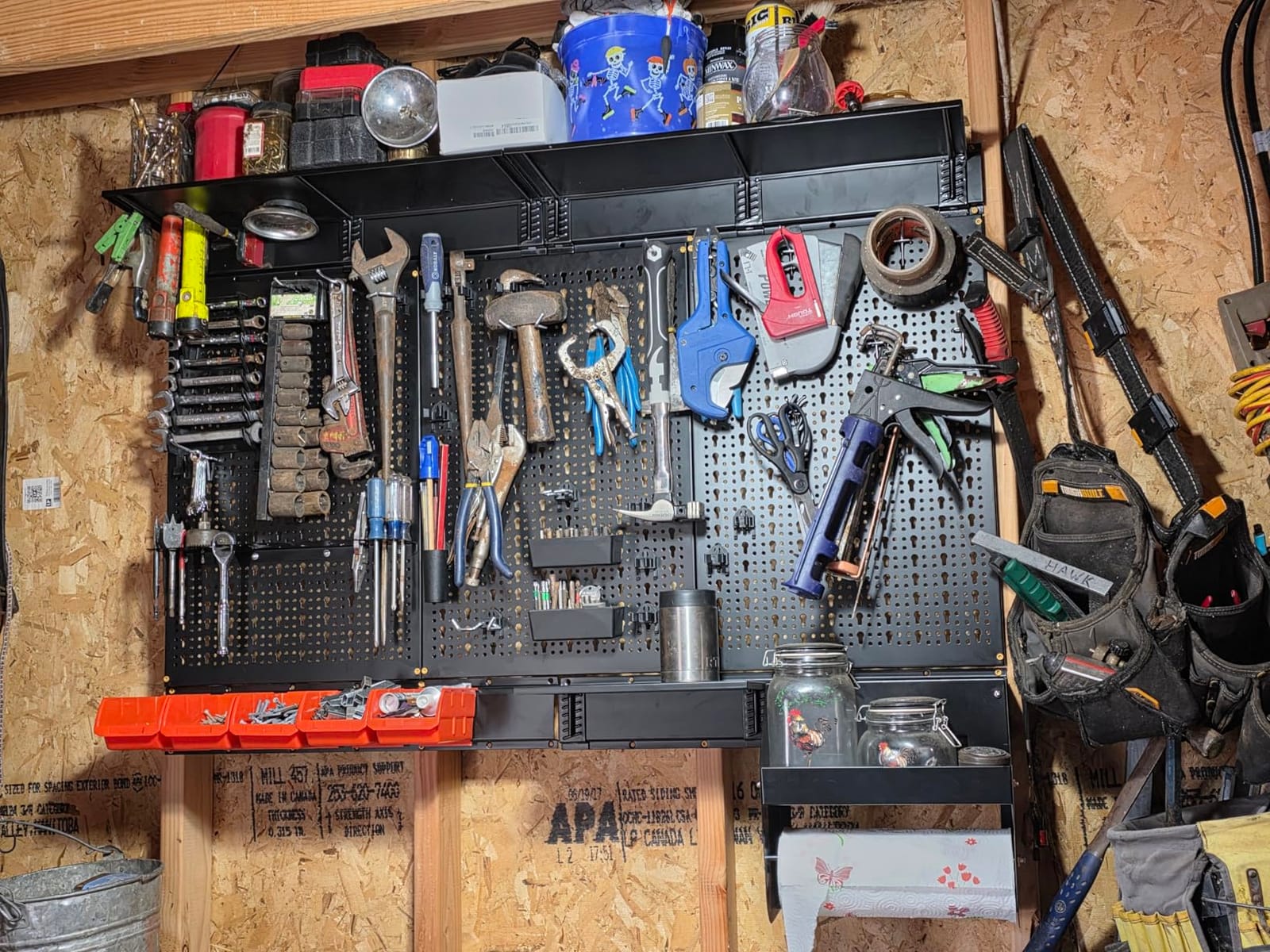 TORACK Metal Pegboard Wall Organizer 24x48 in, Tool Storage Pegboard, Black | Garage Pegboard with Accessories, Wall Mount Storage Bins, Shelves, Peg Board Tool Organizer Kit for Workbench customer photo 2