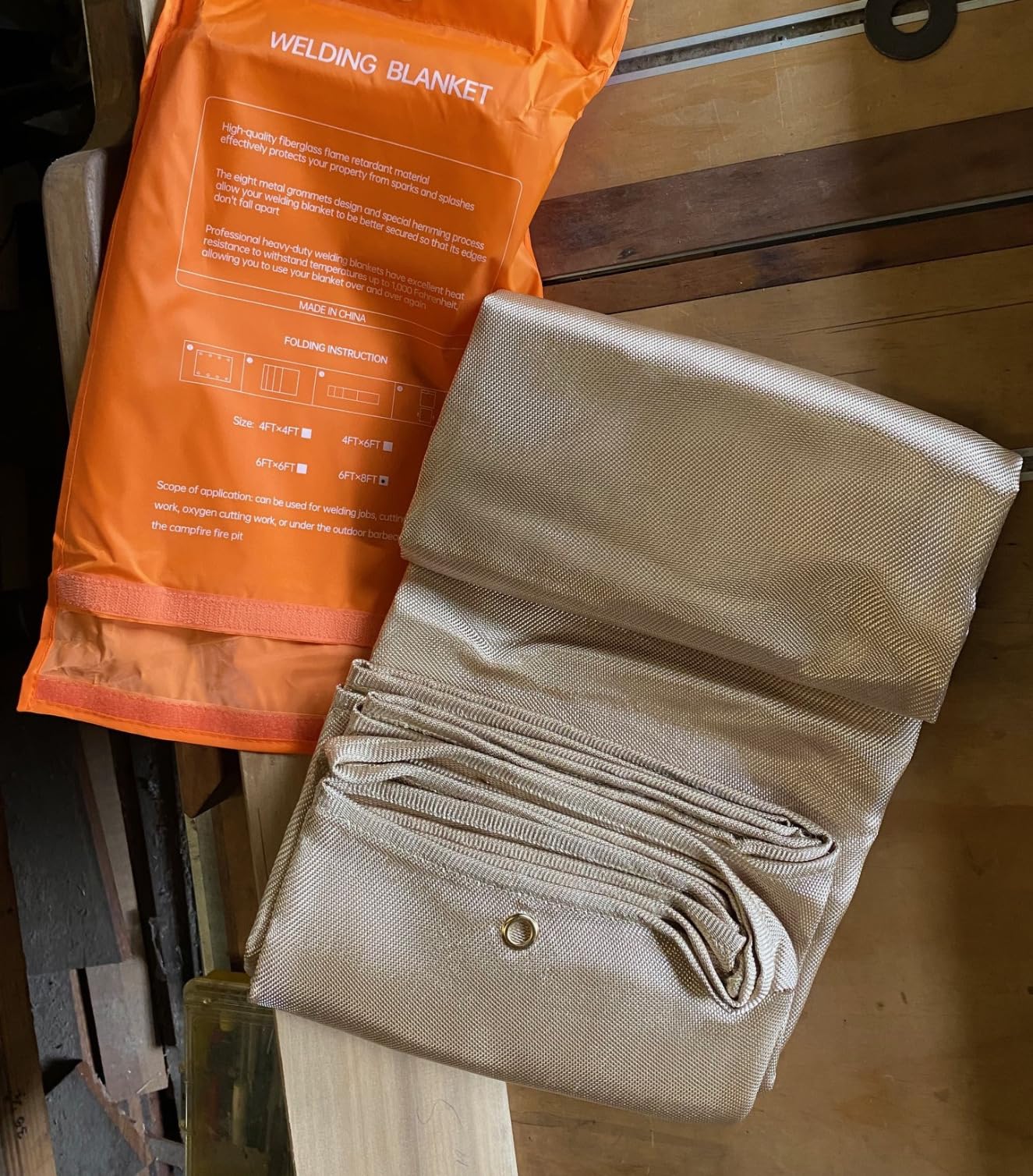 Welding Blanket, Heavy Duty Welding Blanket 6FTx8FT Large Size Fiberglass Welding Curtain for Industrial Welding Home Protection Heat Insulation customer photo 2
