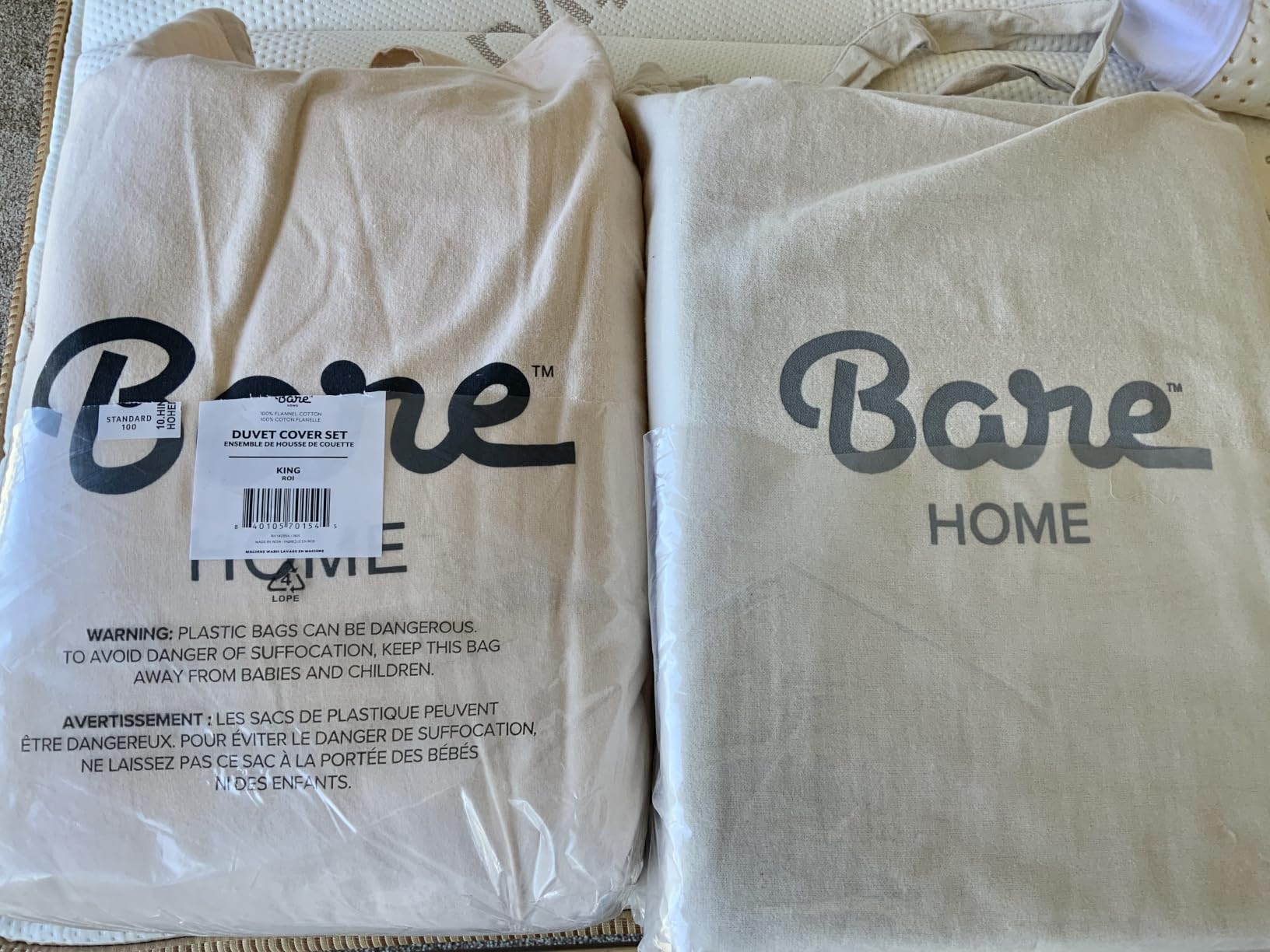 Bare Home 100% Organic Cotton Flannel Sheet Set (Queen, Light Grey) customer photo 1