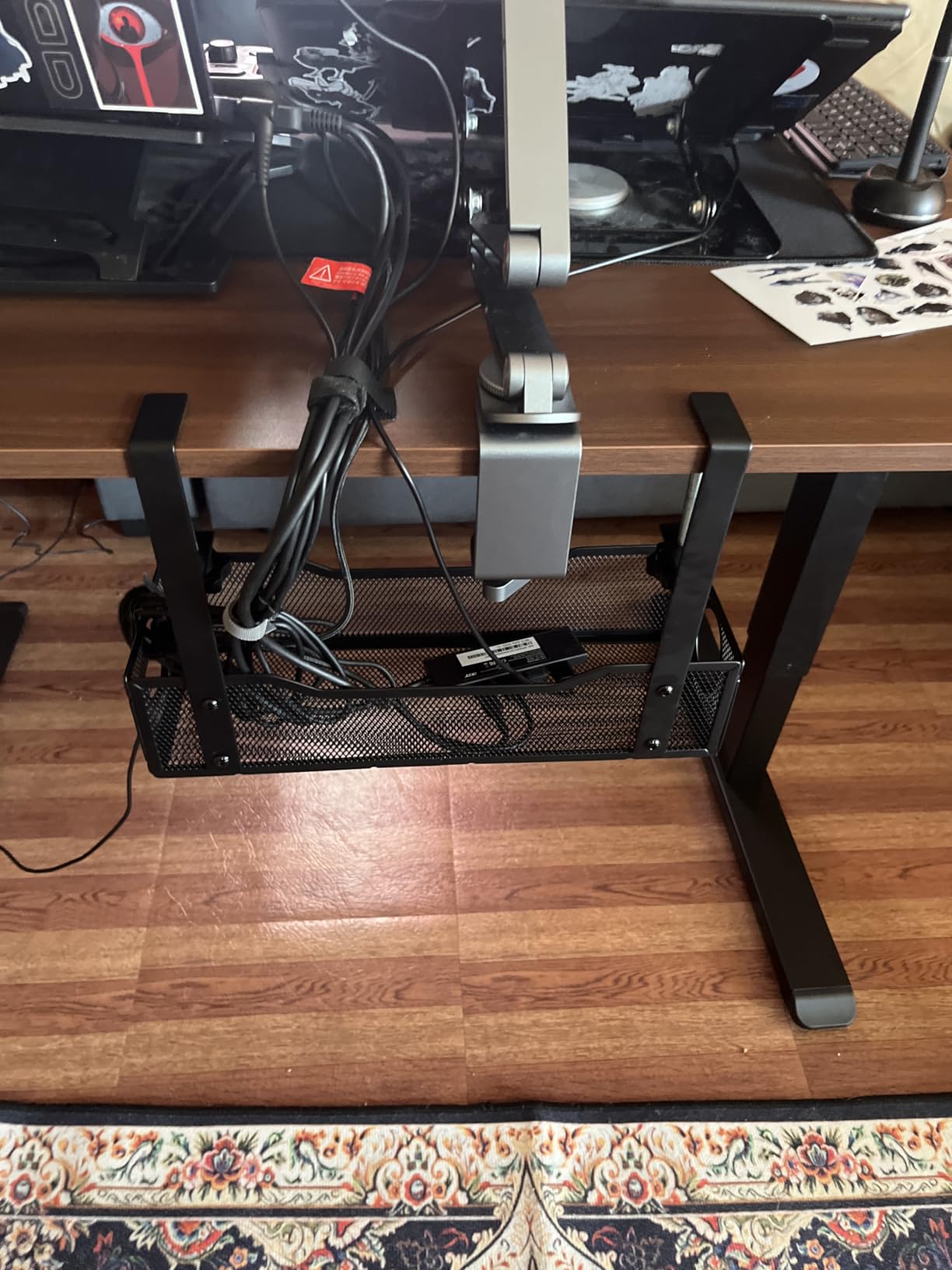 Under Desk Cable Management Tray White, Cinati Wire Organizers No Drill, Cable Tray with Clamp for Wire Management, Cord Organization Box for Office, Home - No Damage to Desk customer photo 1