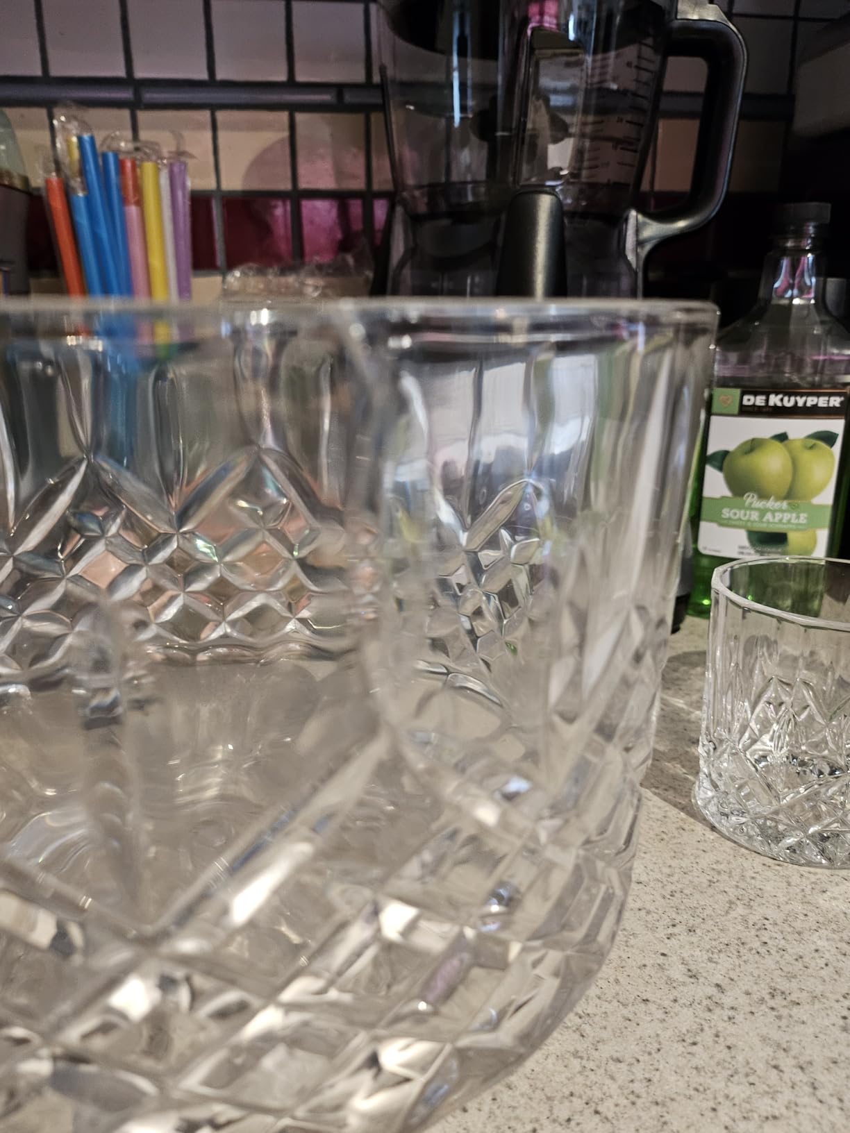 Viski Admiral Punch Bowl Set with 8 Tumblers, Cut Crystal Cocktail Party Serveware, Dishwasher Safe, 2.5 Gallons, 9 Oz Glasses, Set of 9 customer photo 1