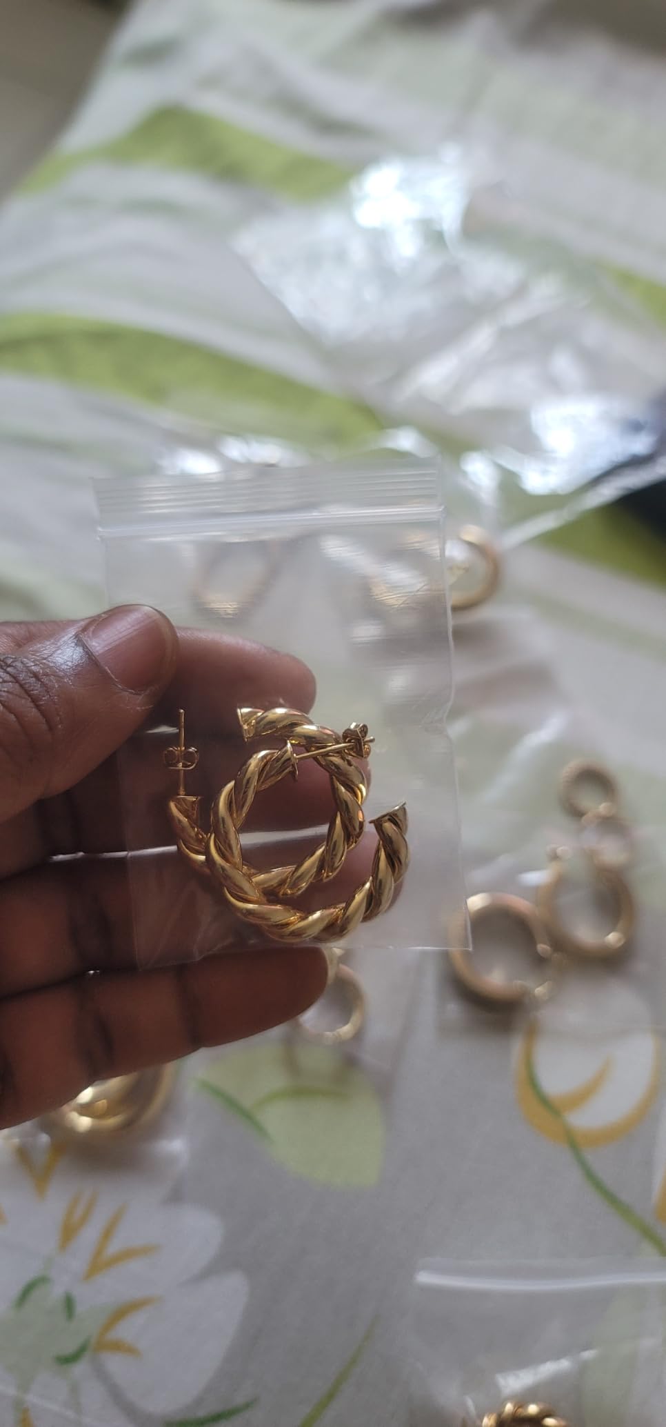9 Pairs Gold Hoop Earrings for Women, 14K Real Gold Plated Chunky Hoop Earrings Set for Women Hypoallergenic Thick Lightweight Earring for Womens Jewelry Gifts customer photo 2