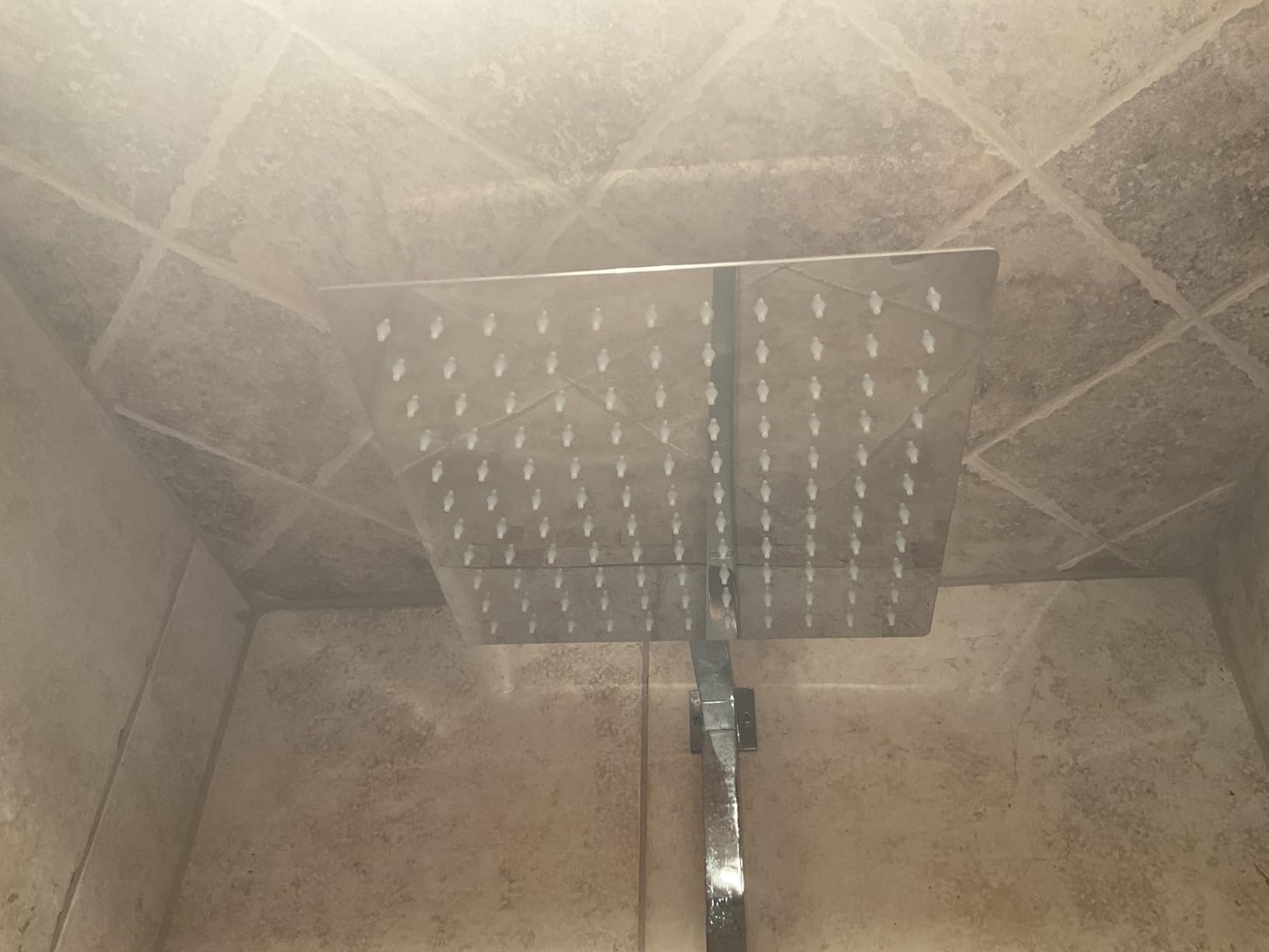 Rain Shower Head - 10 Inch High Pressure Shower Heads 304 Stainless Steel Ultra Thin Square Showerhead Pressure Boosting Design, Ceiling or Wall Mount customer photo 2