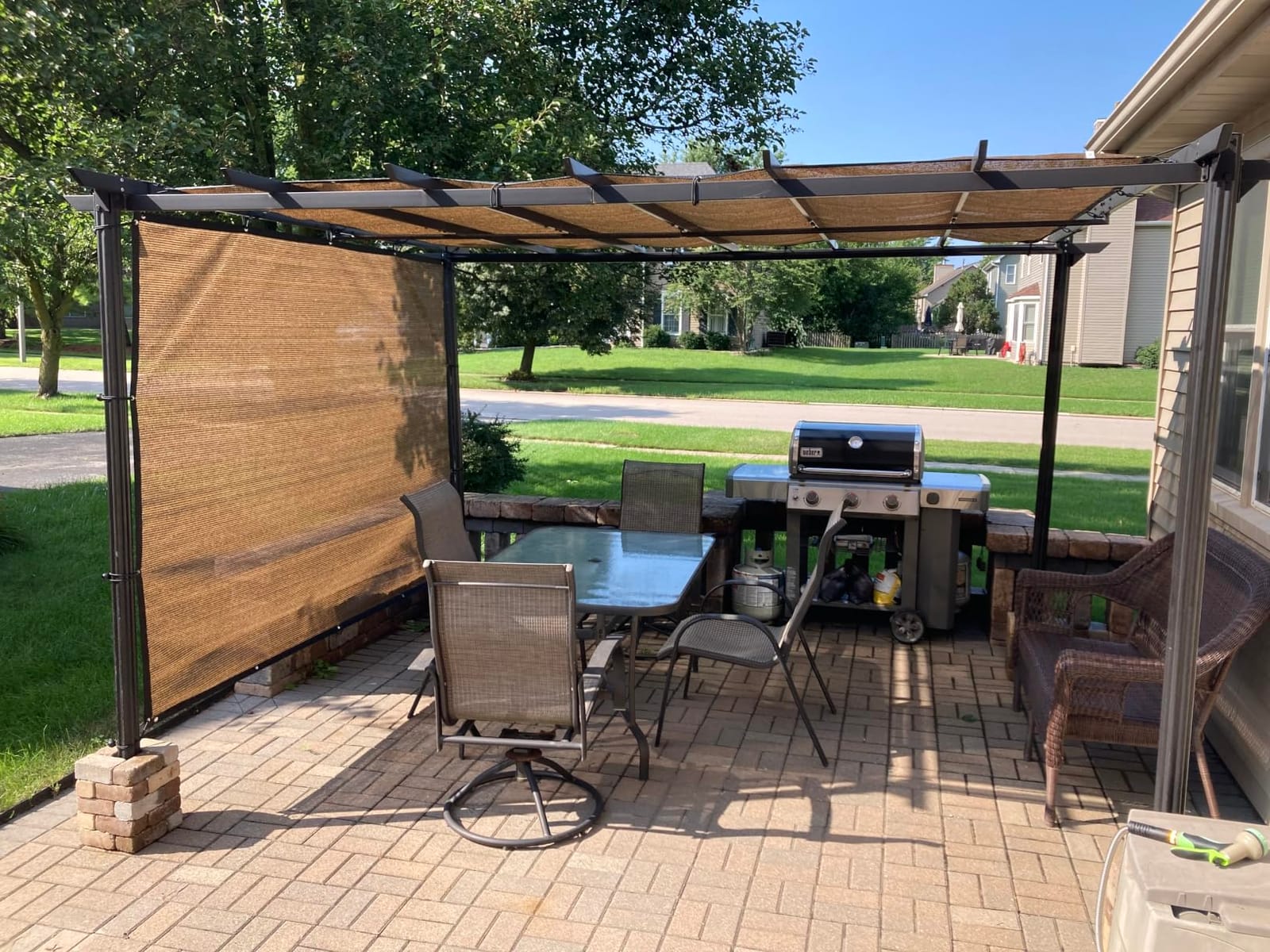 Shade&Beyond 90% Sun Shade Cloth with Grommets, 8' X 10' Pergola Shade Cover Canopy, Mesh Tarp Sun Screens for Patio, Outdoor, Garden, Backyard, Mocha customer photo 2
