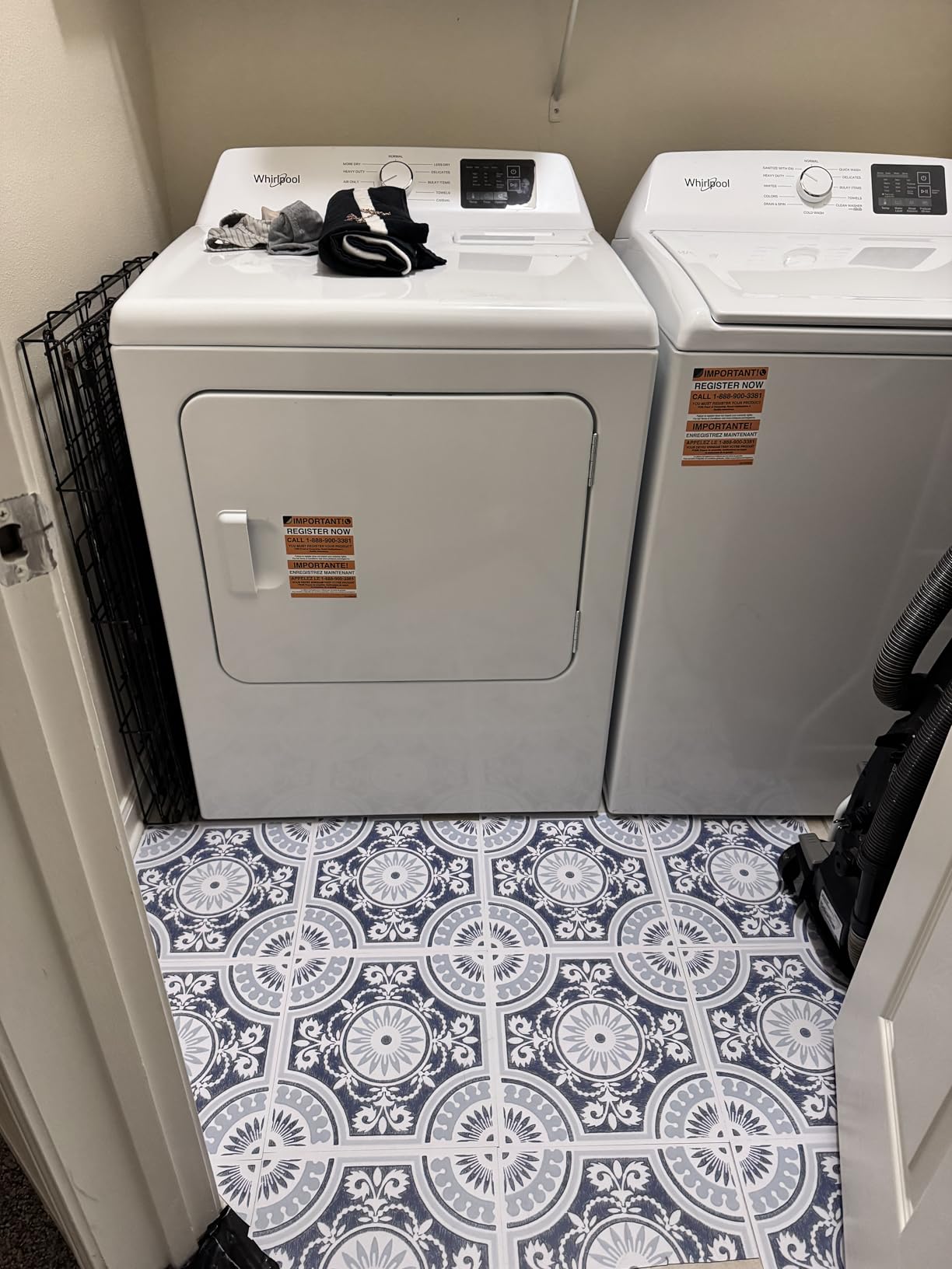FloorPops 12-in by 12-in Blue Ezra Vinyl Peel & Stick Floor Tiles (10 Tiles), (10 sq.ft./Carton) customer photo 1
