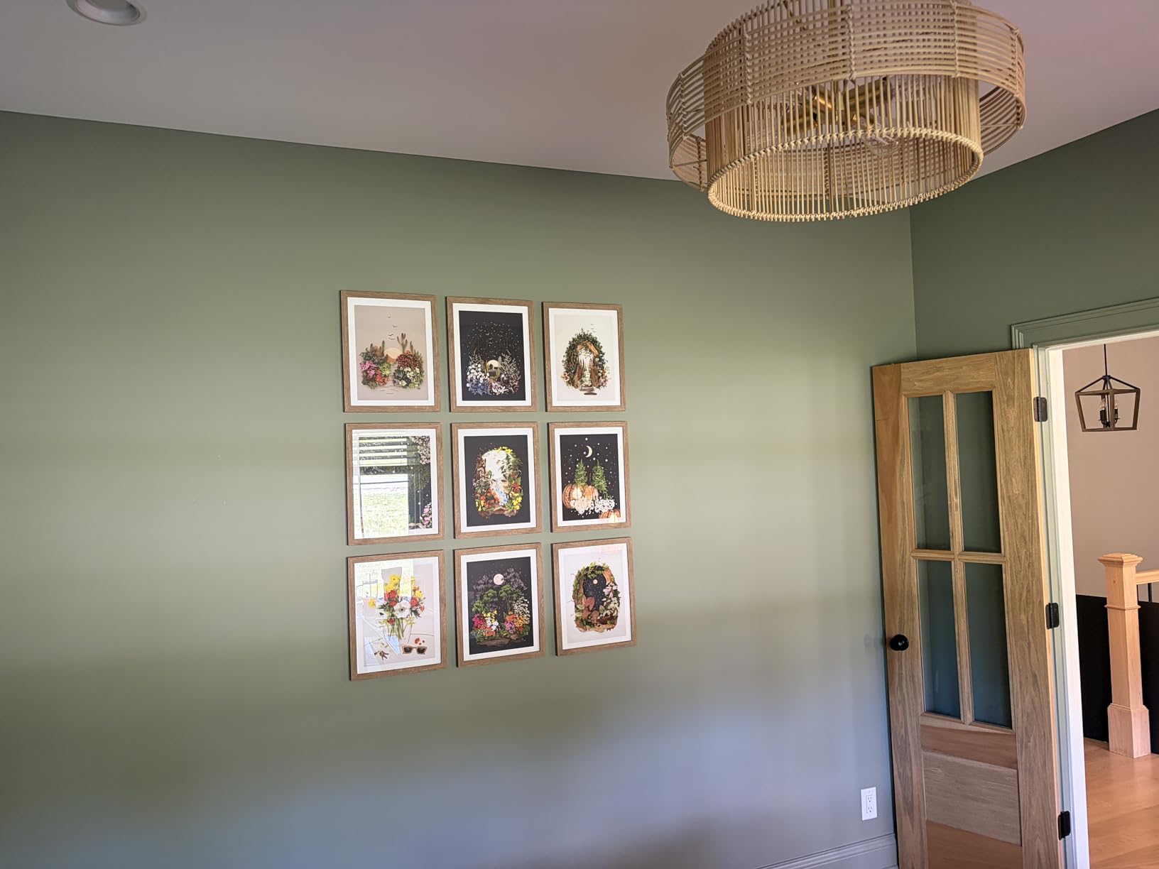 Sheffield Home 9 Piece Gallery Wall Frame Set, 11x14 Inch, Light Natural customer photo 2