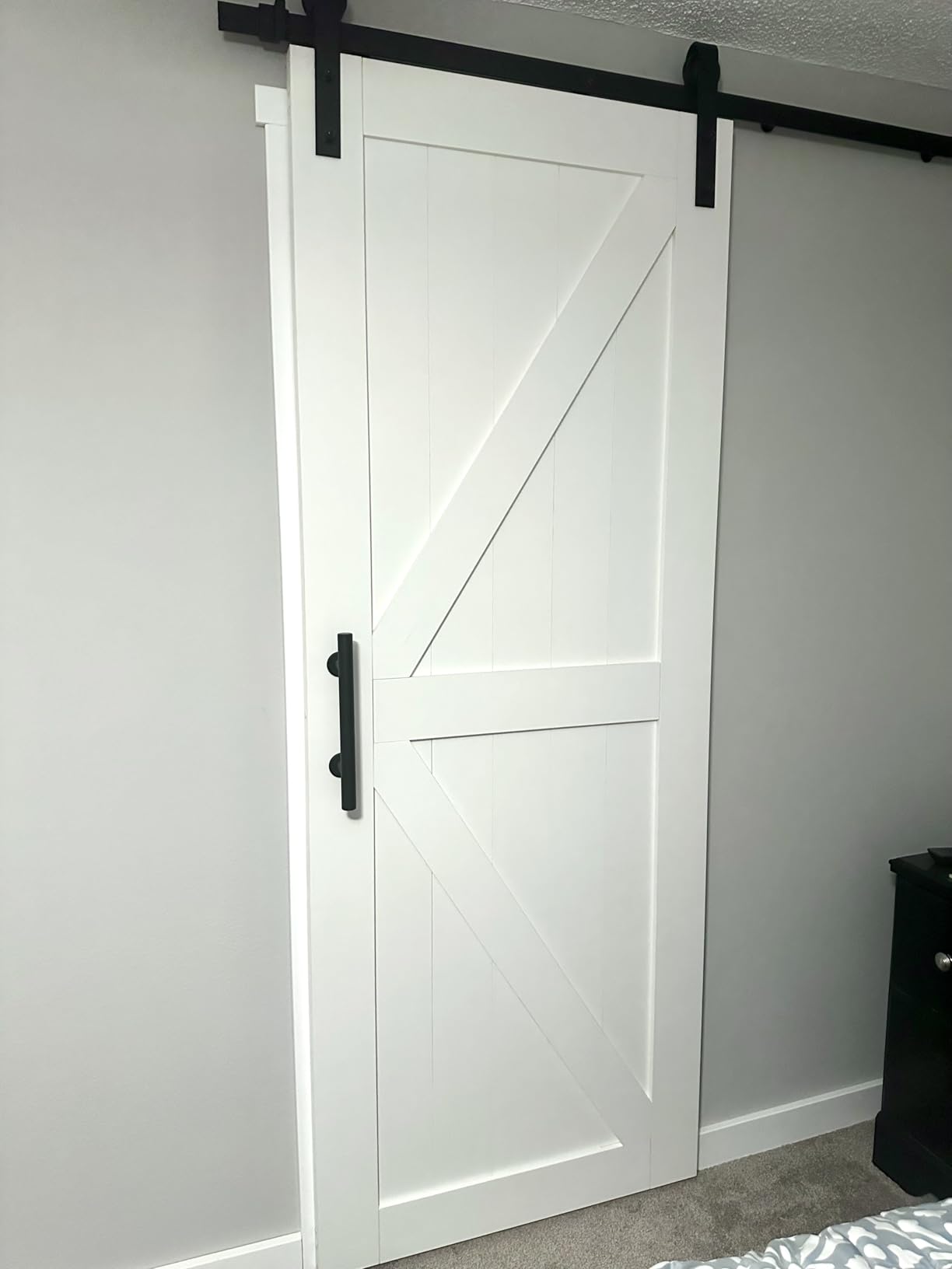 48in x 84in (Double 24in×84in Door) Barn Door with 8FT Sliding Door Hardware & Handle Included, DIY Assemblely, Easy Install, Water-Proof, Apply to Interior Exterior Rooms, K-Frame, White customer photo 2