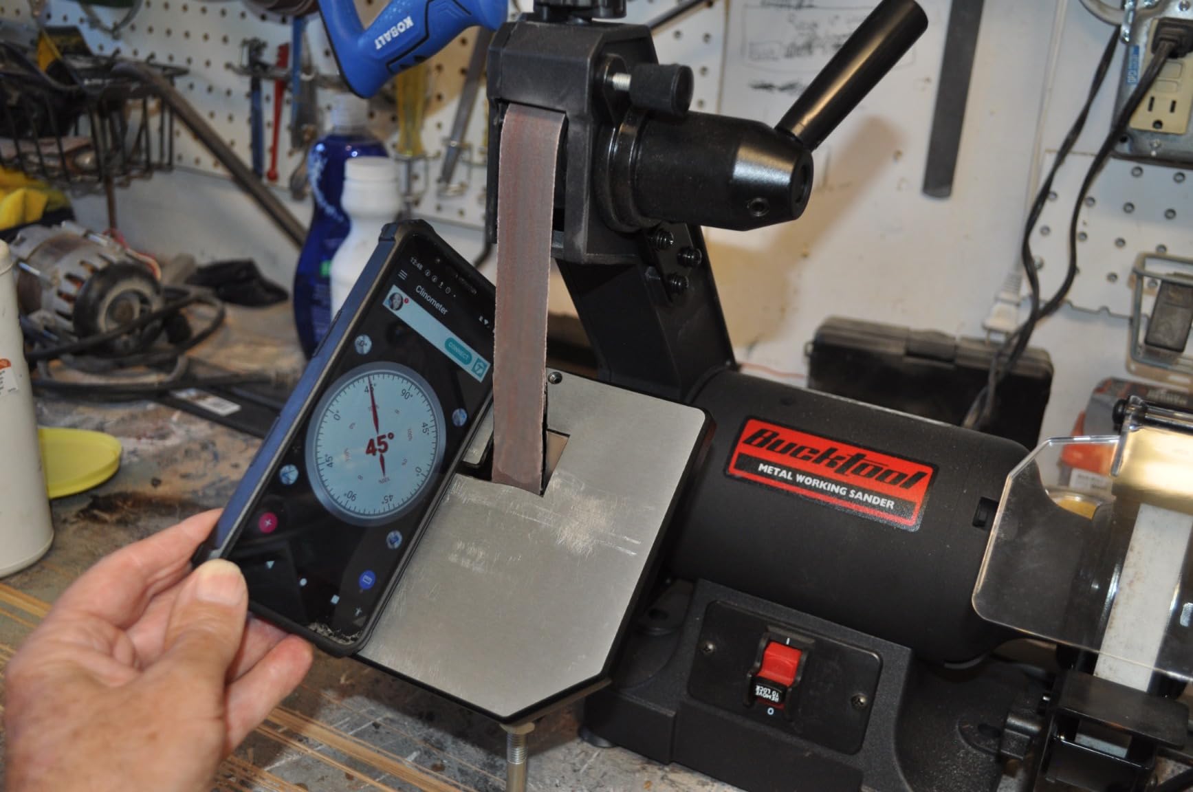 BUCKTOOL Low Speed Belt Grinder Combo for Metal,1x30