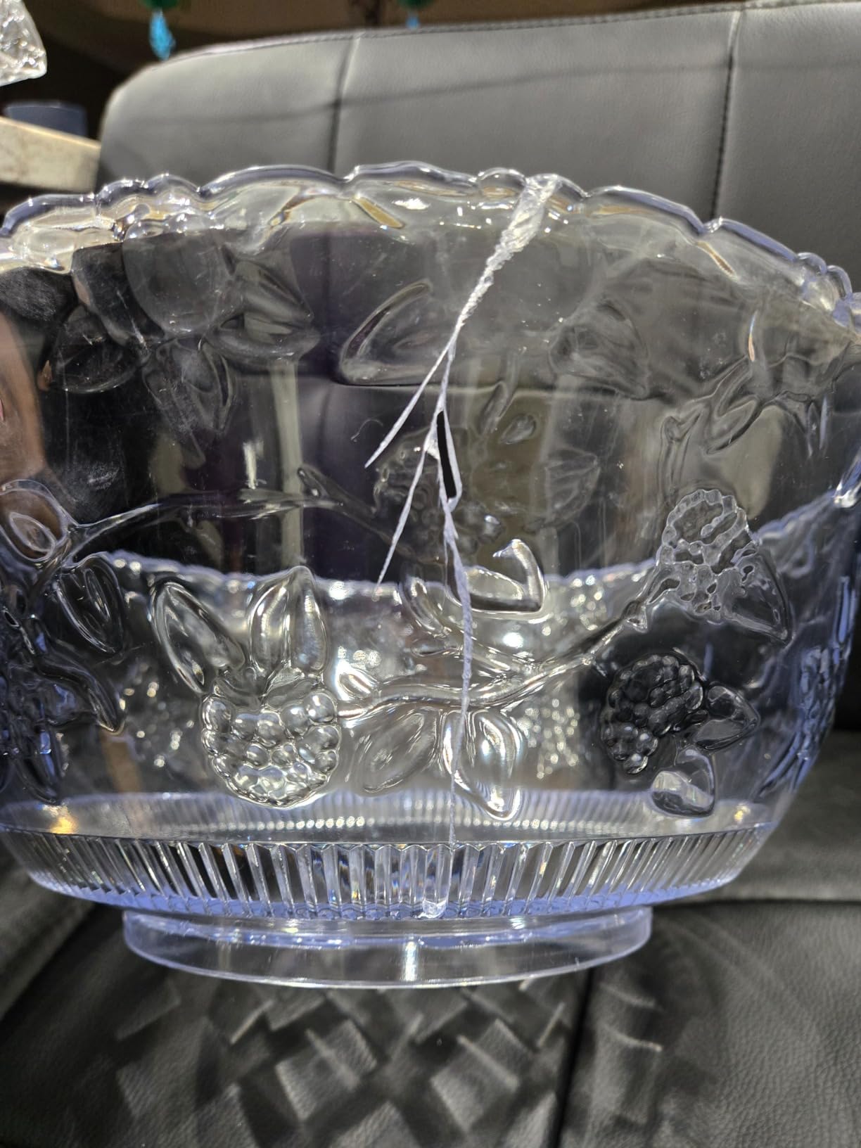 S.G Premium Quality Plastic Punch Bowl with Ladle - 2 Gallon Punch Bowl with Ladle - Embroidered Design 8 Quart large Serving Bowl with 5 oz Plastic Serving Ladle/Spoon for Parties, Holidays, and more customer photo 1